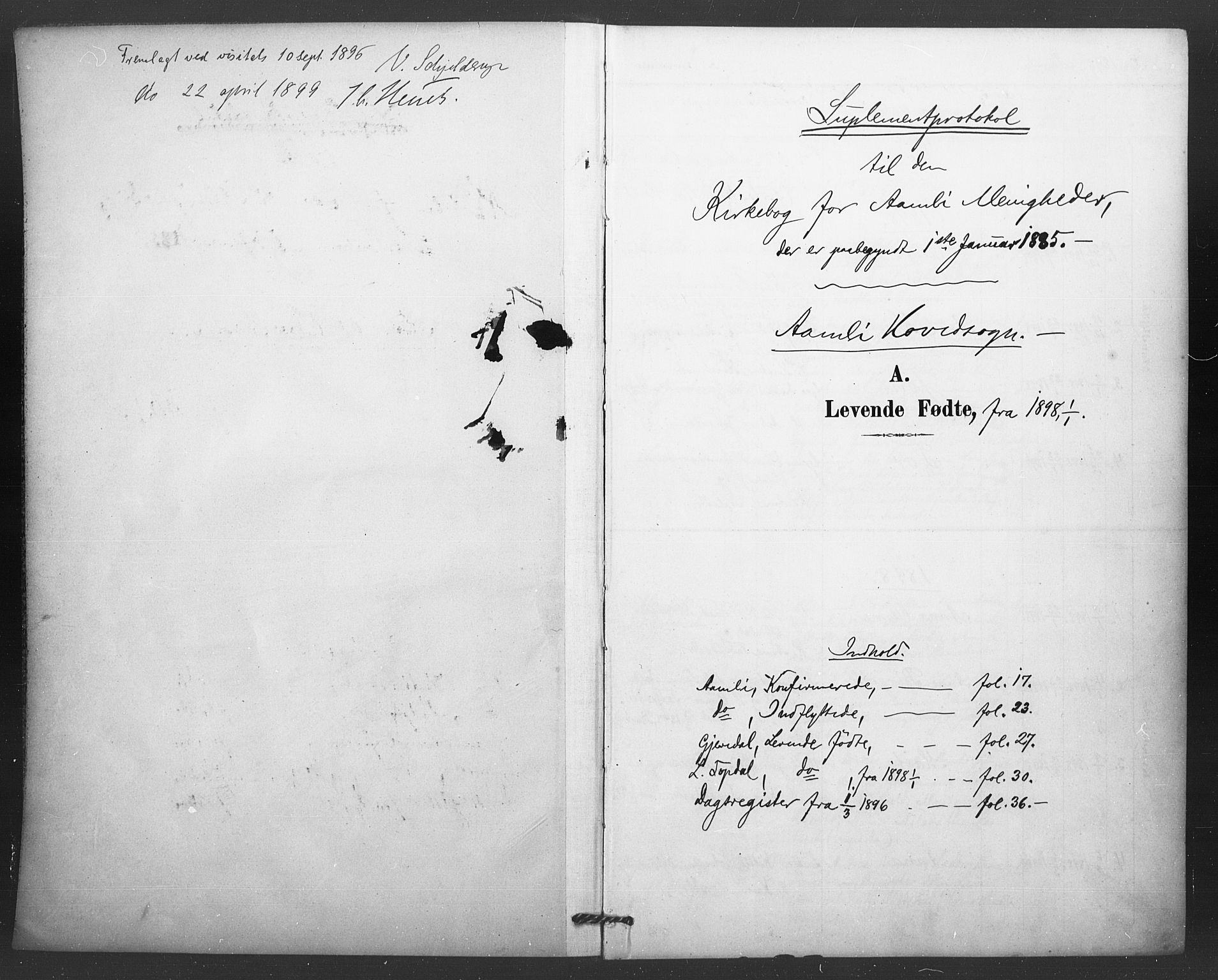 Åmli sokneprestkontor, SAK/1111-0050/F/Fa/Fac/L0011: Parish register (official) no. A 11, 1898-1899