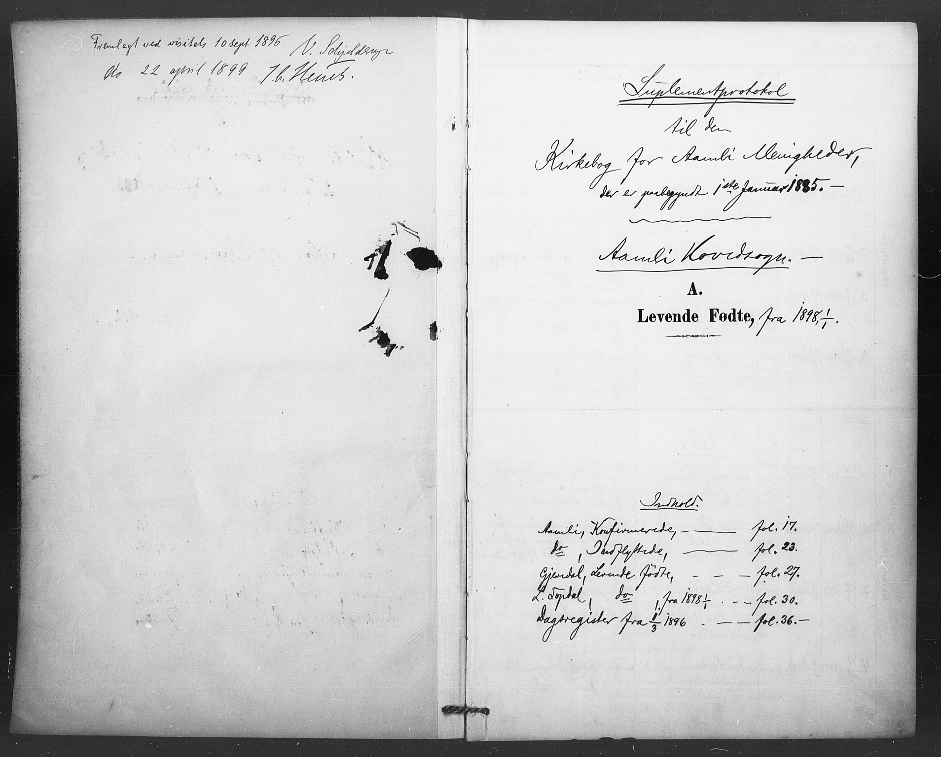 Åmli sokneprestkontor, AV/SAK-1111-0050/F/Fa/Fac/L0011: Parish register (official) no. A 11, 1898-1899