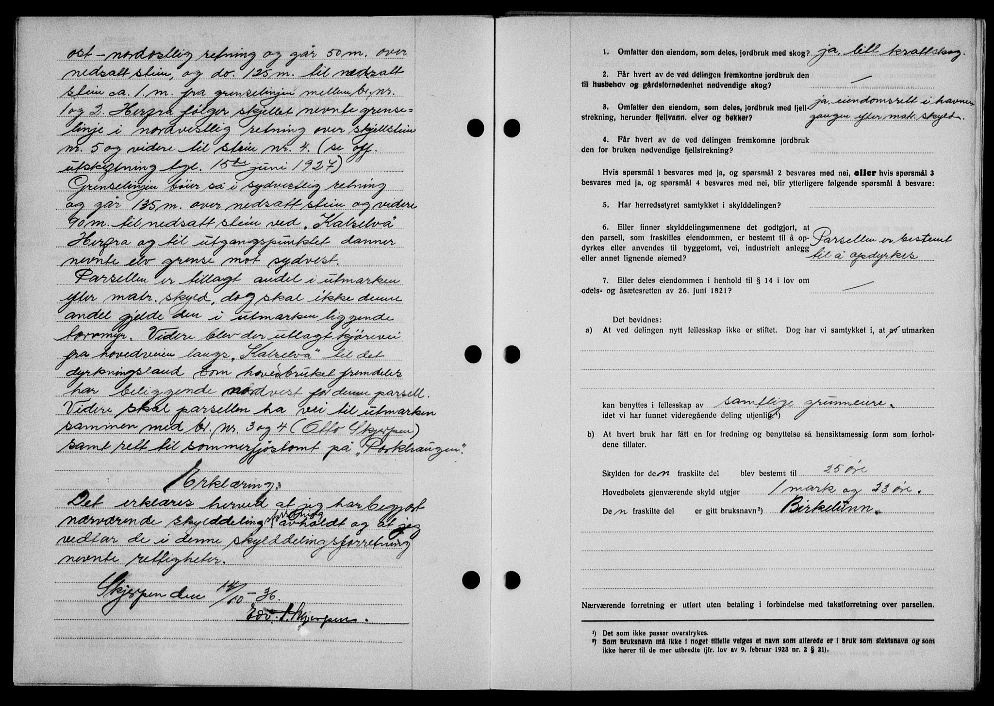 Lofoten sorenskriveri, SAT/A-0017/1/2/2C/L0001a: Mortgage book no. 1a, 1936-1937, Diary no: : 1871/1936