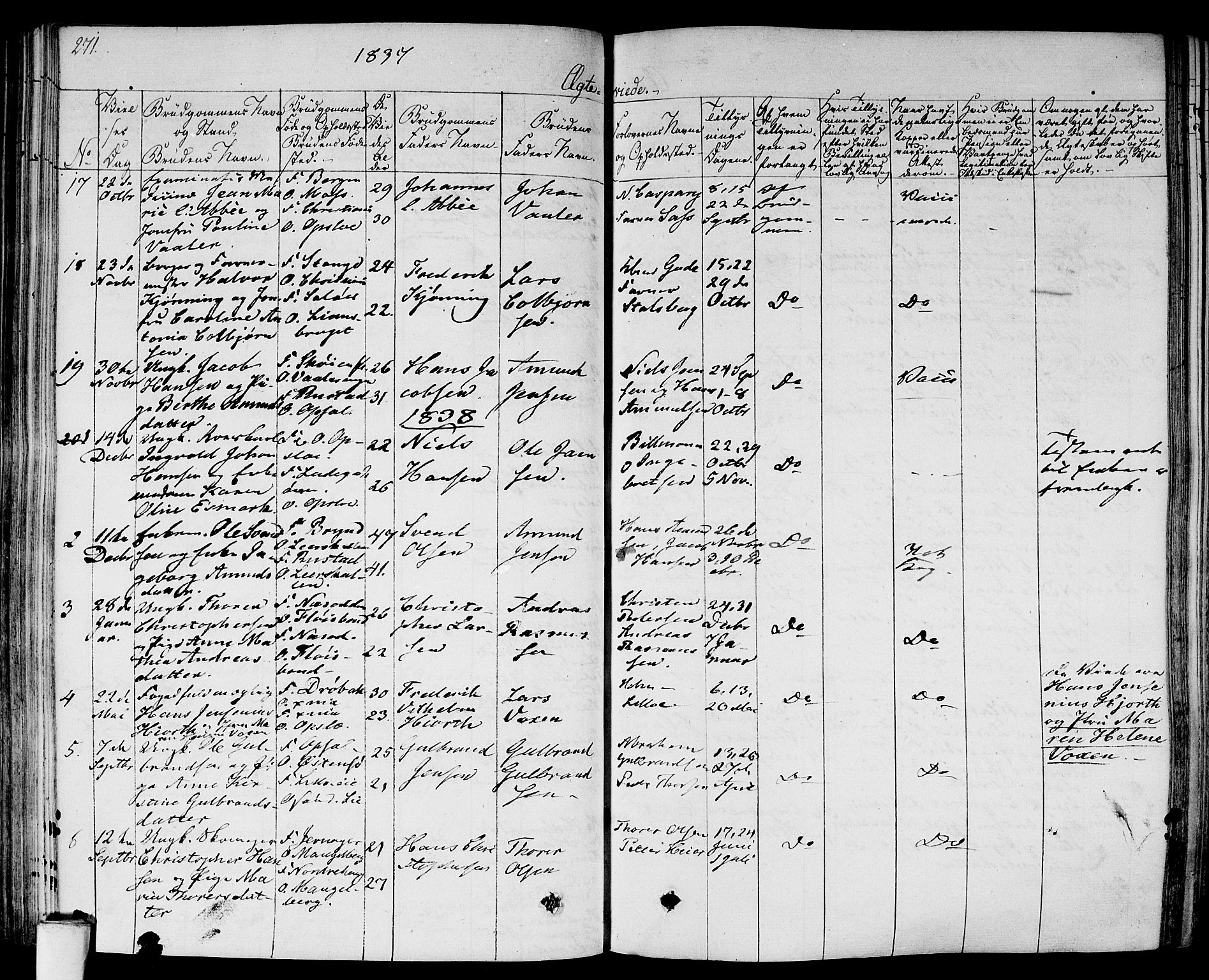 Gamlebyen prestekontor Kirkebøker, AV/SAO-A-10884/F/Fa/L0003: Parish register (official) no. 3, 1829-1849, p. 271