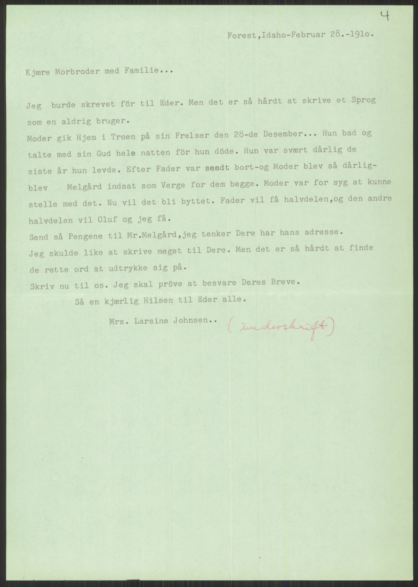 Samlinger til kildeutgivelse, Amerikabrevene, RA/EA-4057/F/L0033: Innlån fra Sogn og Fjordane. Innlån fra Møre og Romsdal, 1838-1914, p. 57