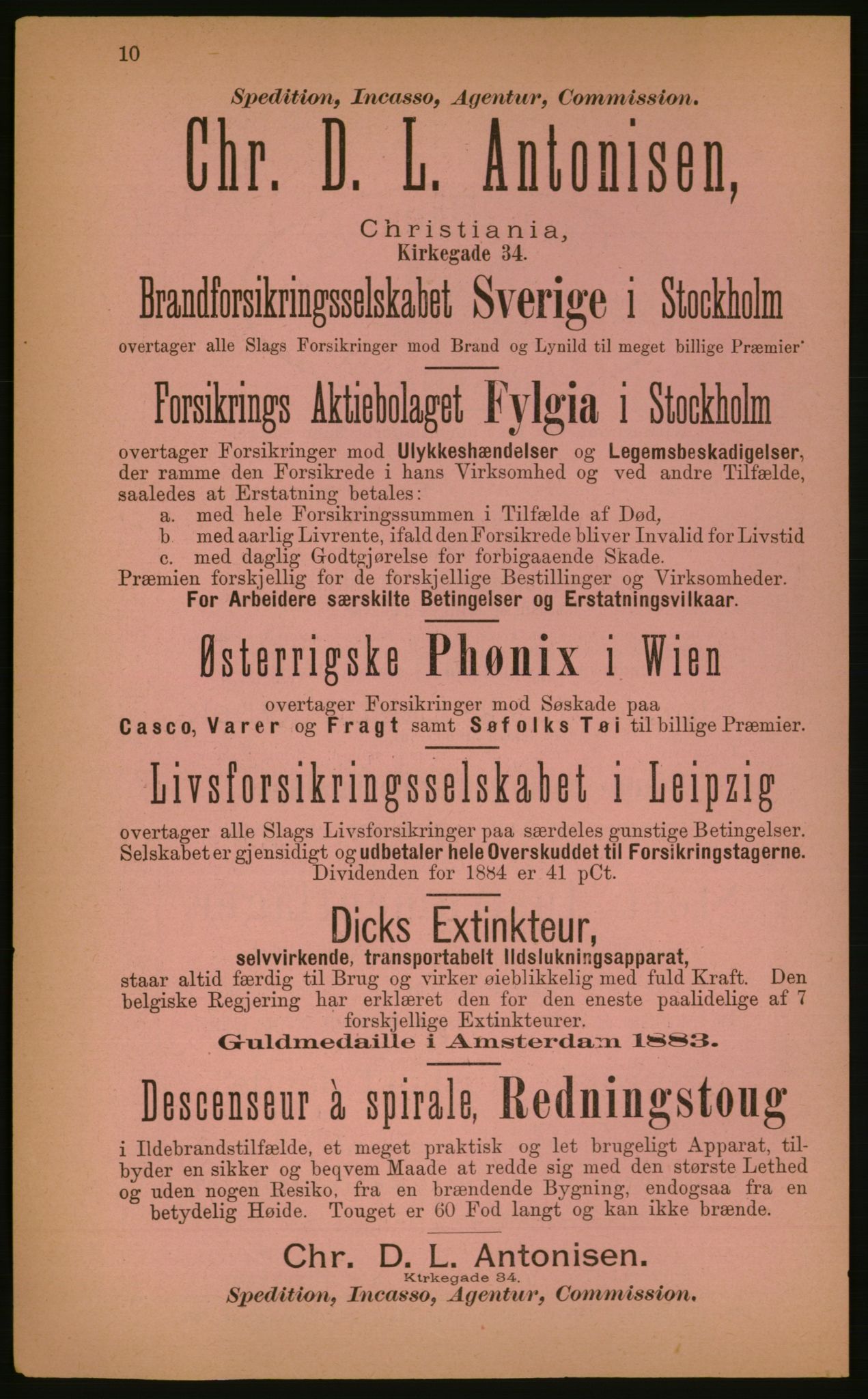 Kristiania/Oslo adressebok, PUBL/-, 1884, p. 10