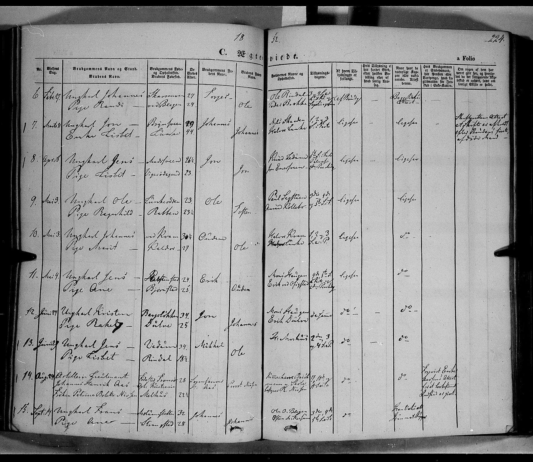 Øyer prestekontor, AV/SAH-PREST-084/H/Ha/Haa/L0005: Parish register (official) no. 5, 1842-1857, p. 224