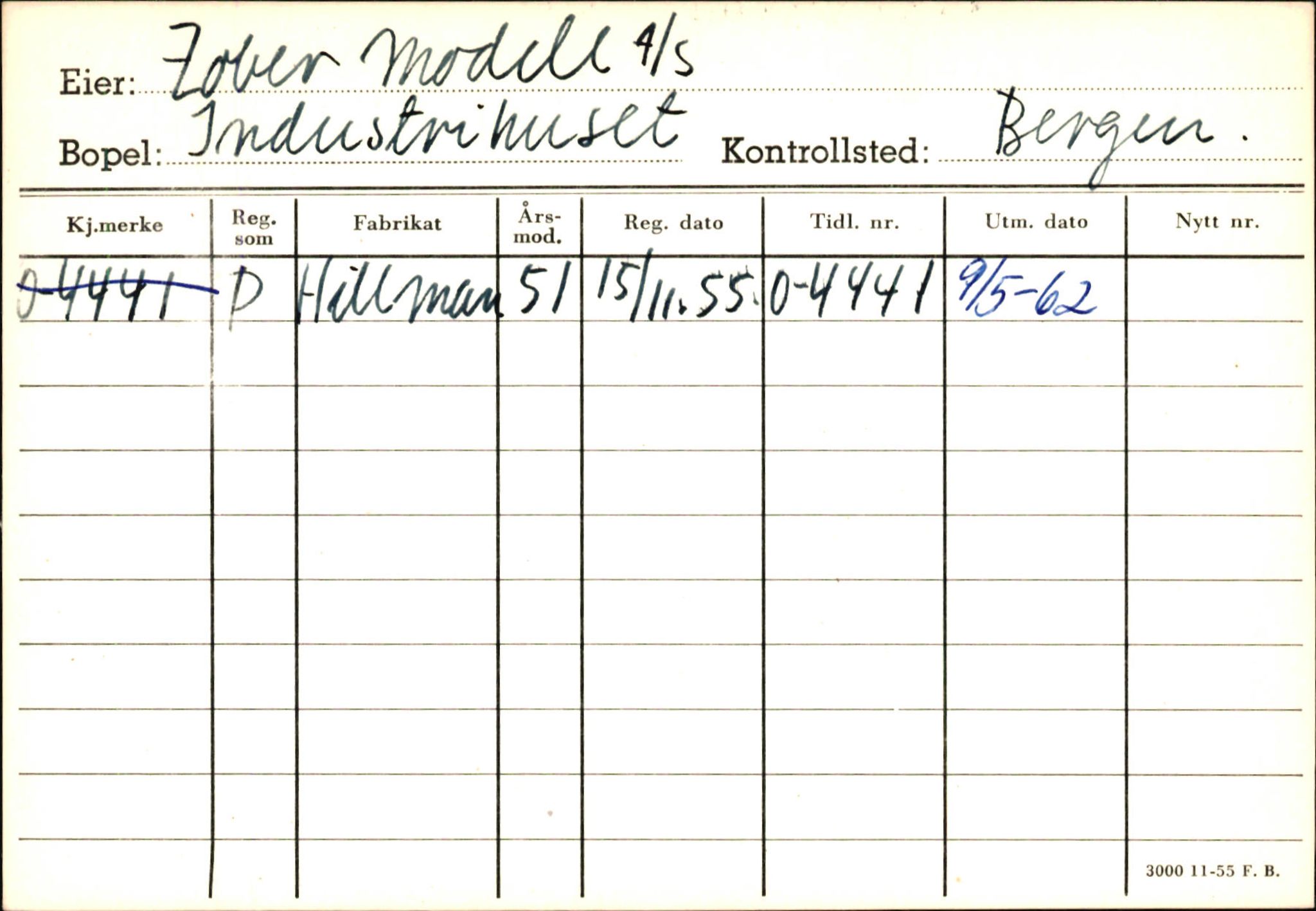 Statens vegvesen, Hordaland vegkontor, AV/SAB-A-5201/2/Hb/L0037: O-eierkort W-P, 1920-1971, p. 1015