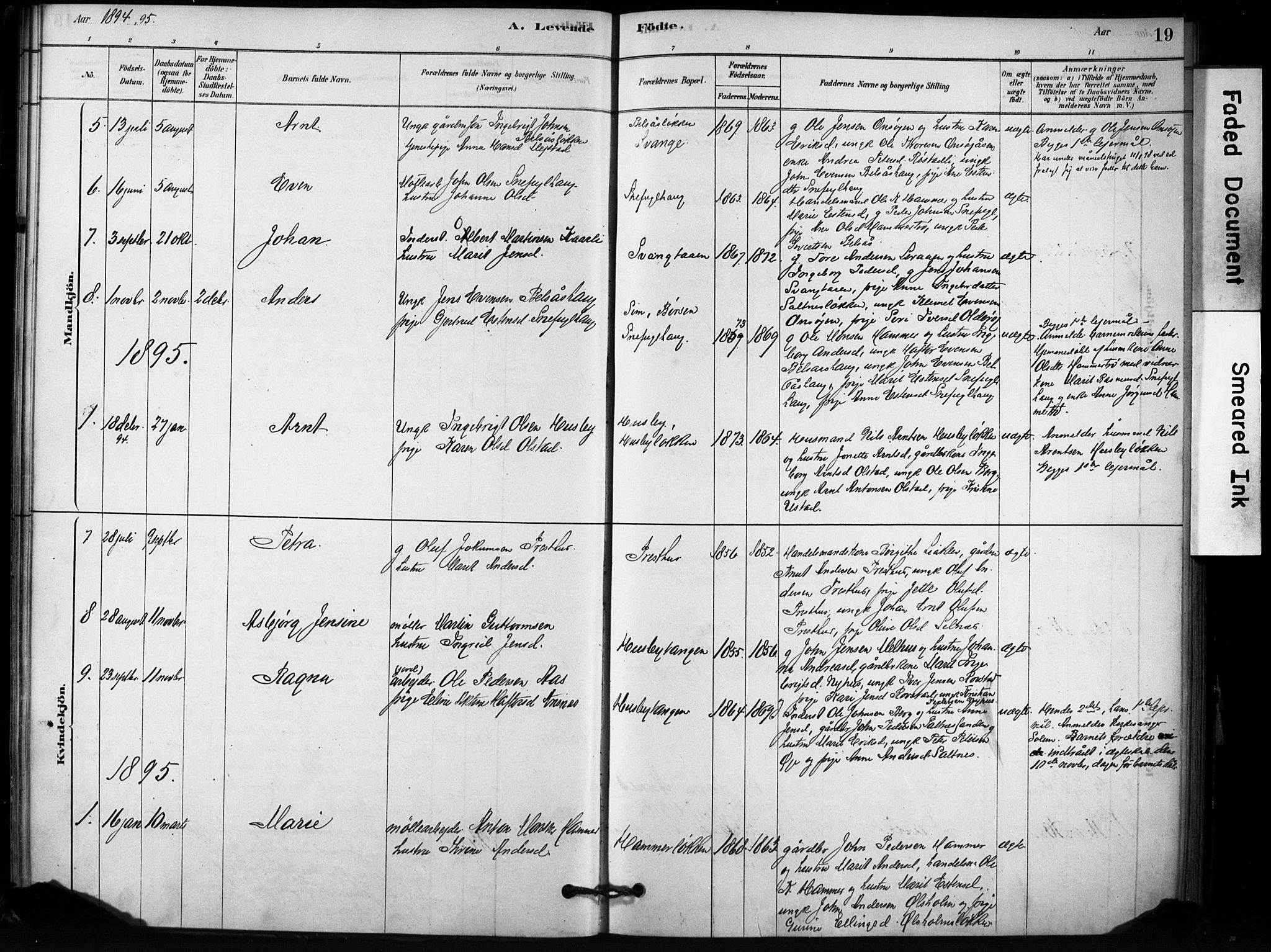 Ministerialprotokoller, klokkerbøker og fødselsregistre - Sør-Trøndelag, SAT/A-1456/666/L0786: Parish register (official) no. 666A04, 1878-1895, p. 19