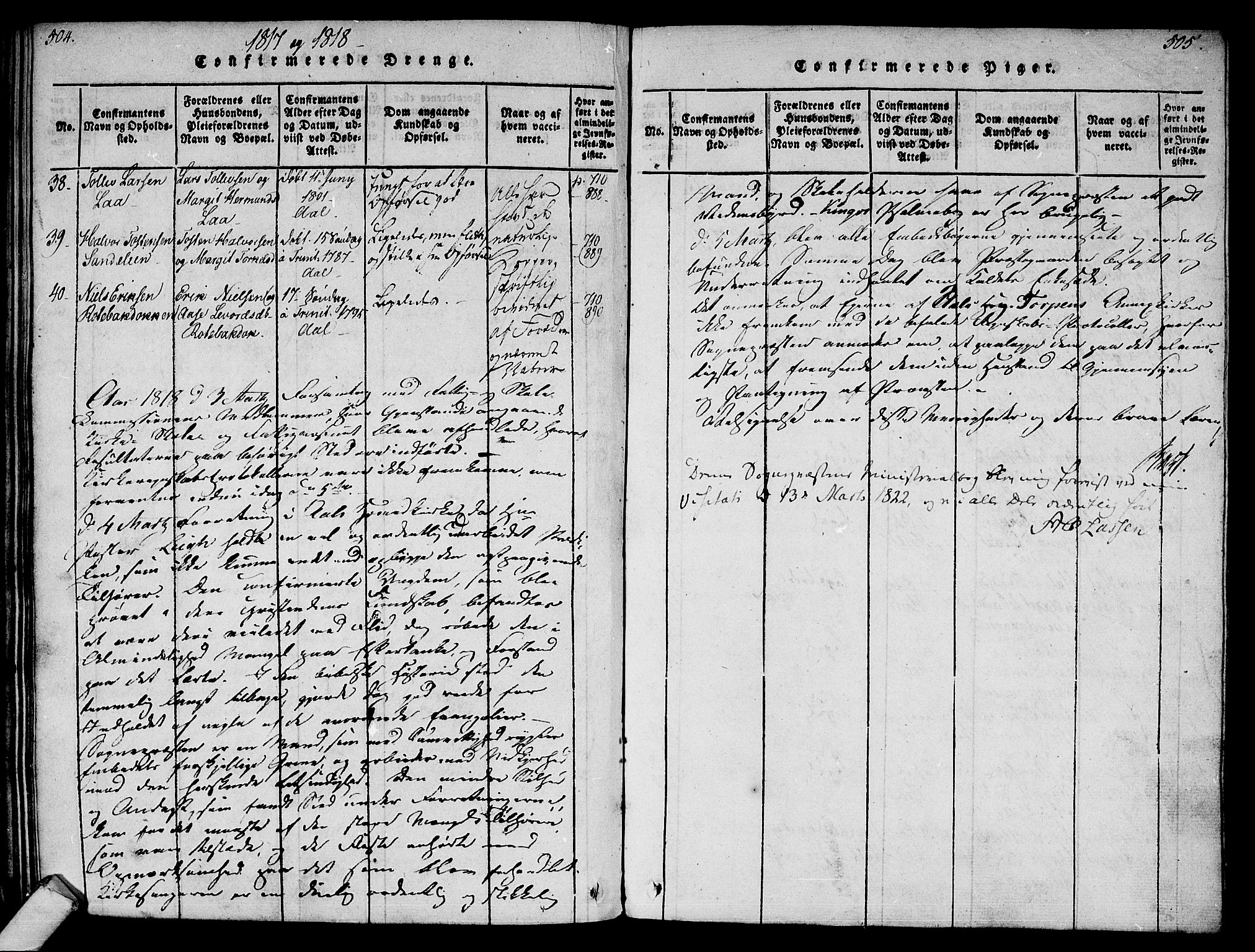 Ål kirkebøker, SAKO/A-249/F/Fa/L0004: Parish register (official) no. I 4, 1815-1825, p. 504-505