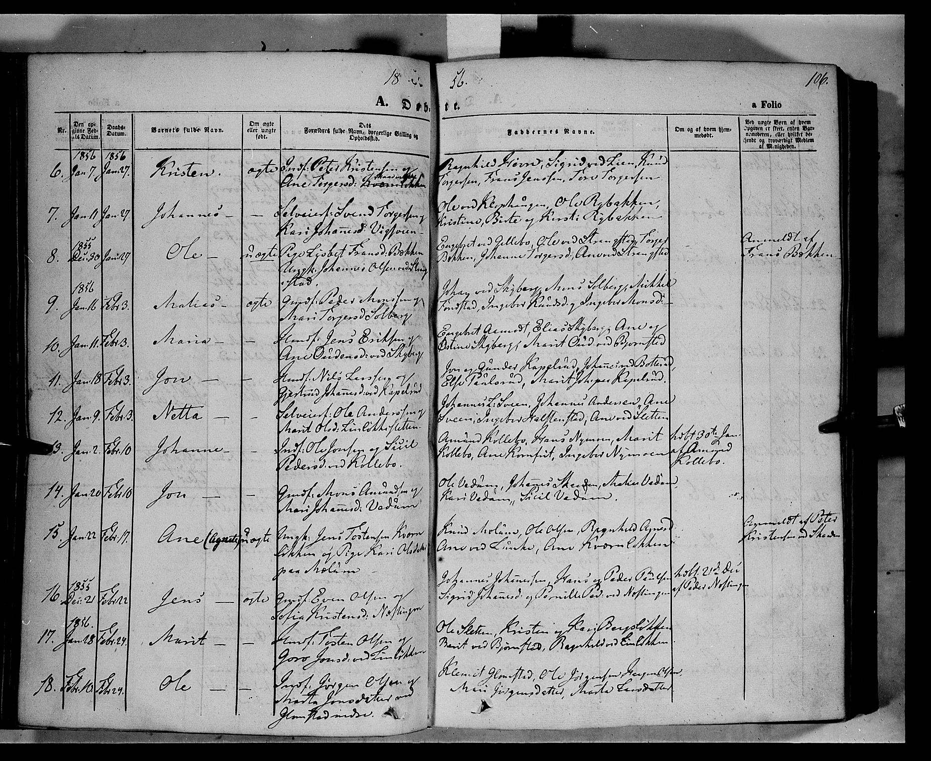 Øyer prestekontor, SAH/PREST-084/H/Ha/Haa/L0005: Parish register (official) no. 5, 1842-1857, p. 106