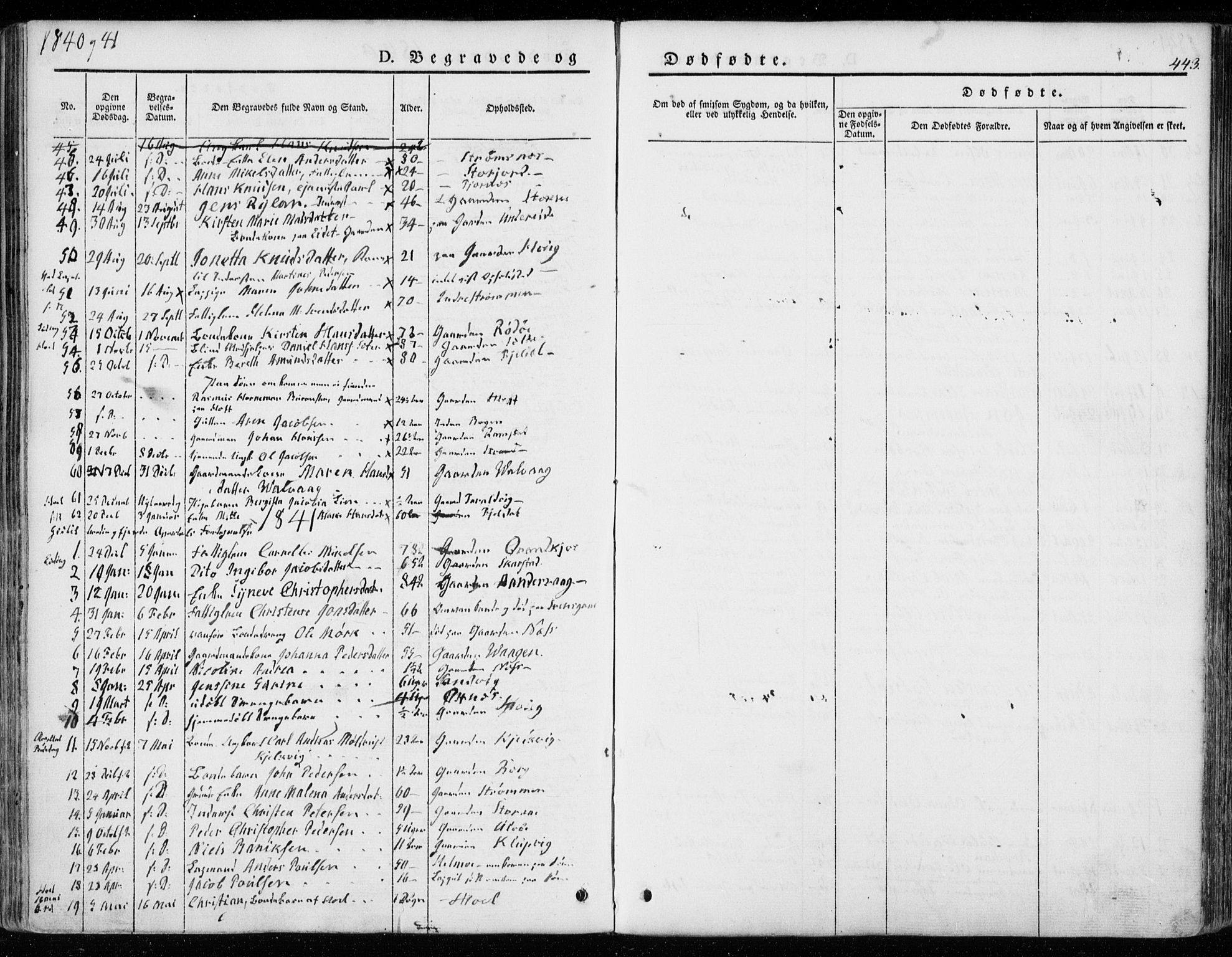 Ministerialprotokoller, klokkerbøker og fødselsregistre - Nordland, SAT/A-1459/872/L1033: Parish register (official) no. 872A08, 1840-1863, p. 443