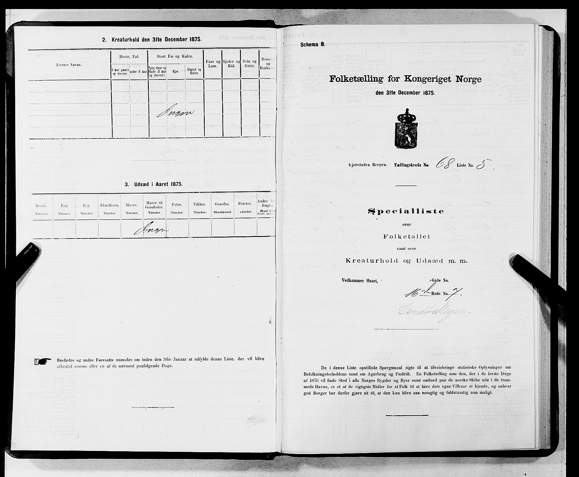 SAB, 1875 census for 1301 Bergen, 1875, p. 3612