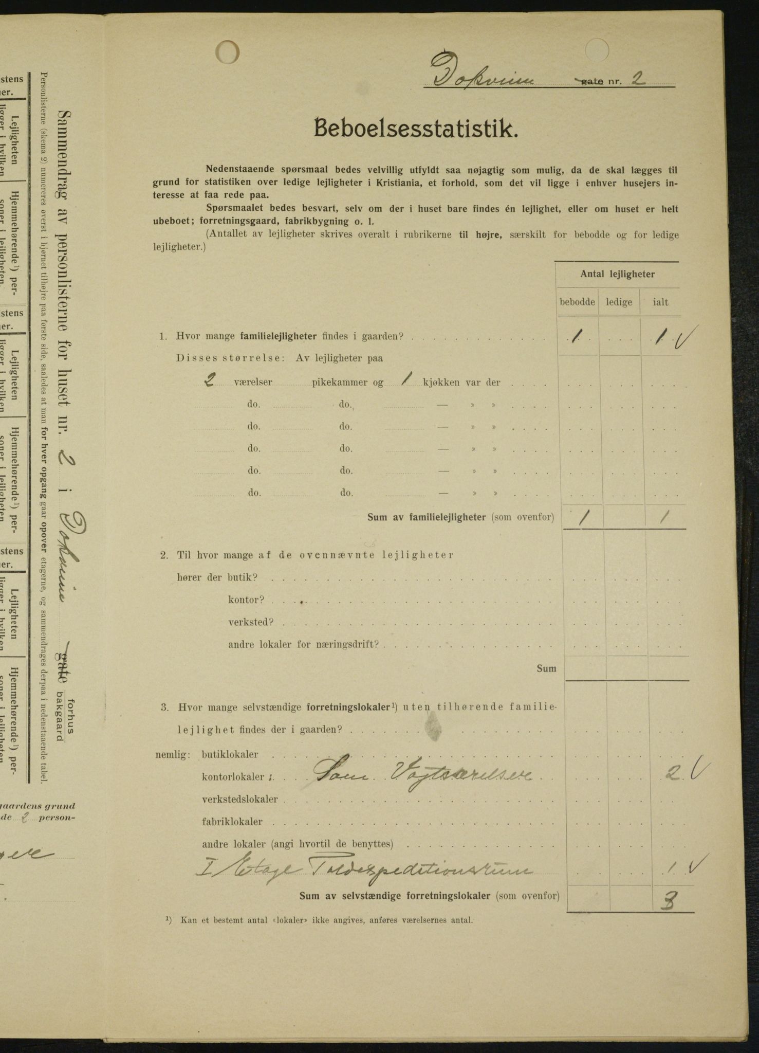 OBA, Municipal Census 1909 for Kristiania, 1909, p. 14464