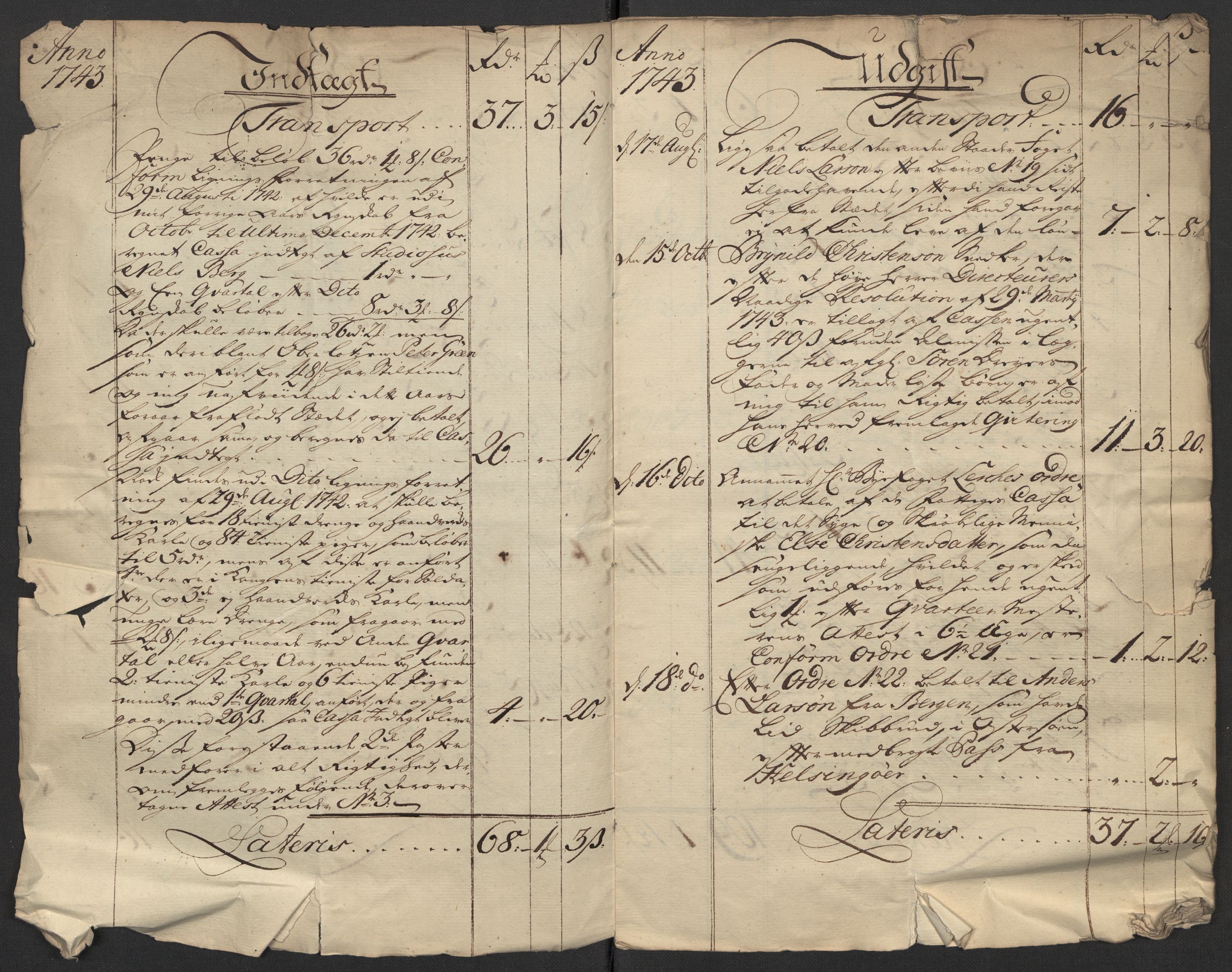 Kristiania tukthus, AV/SAO-A-10644/A/Ad/Adb/L0011: Innkomne skriv, rapporter og regnskap, 1742-1783, p. 17