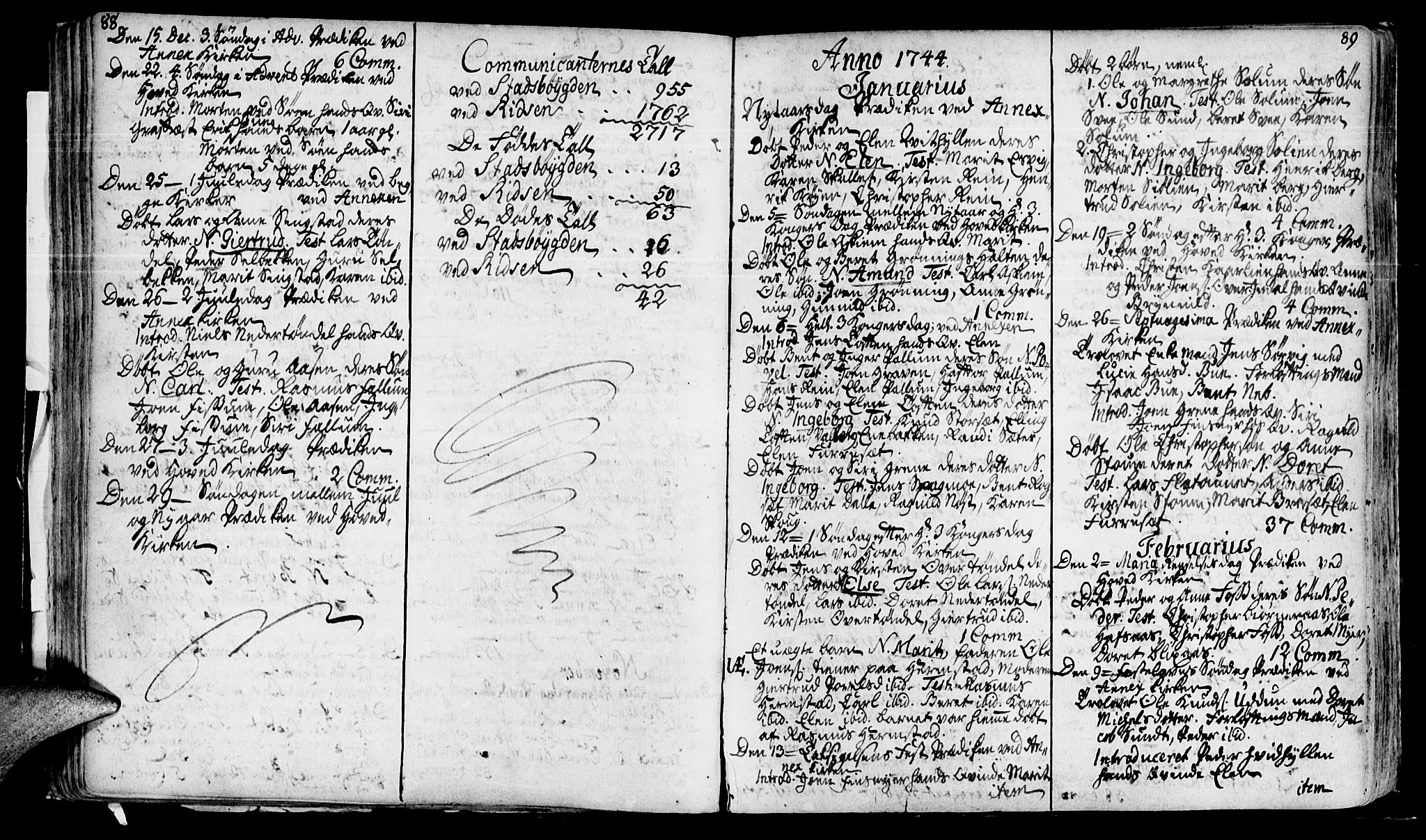 Ministerialprotokoller, klokkerbøker og fødselsregistre - Sør-Trøndelag, SAT/A-1456/646/L0604: Parish register (official) no. 646A02, 1735-1750, p. 88-89