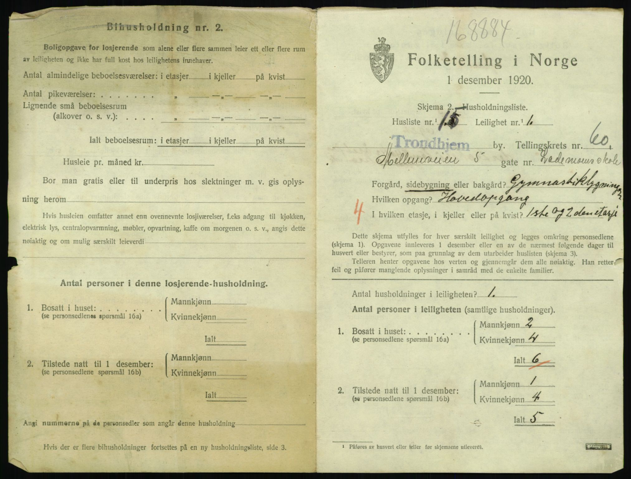 SAT, 1920 census for Trondheim, 1920, p. 27736