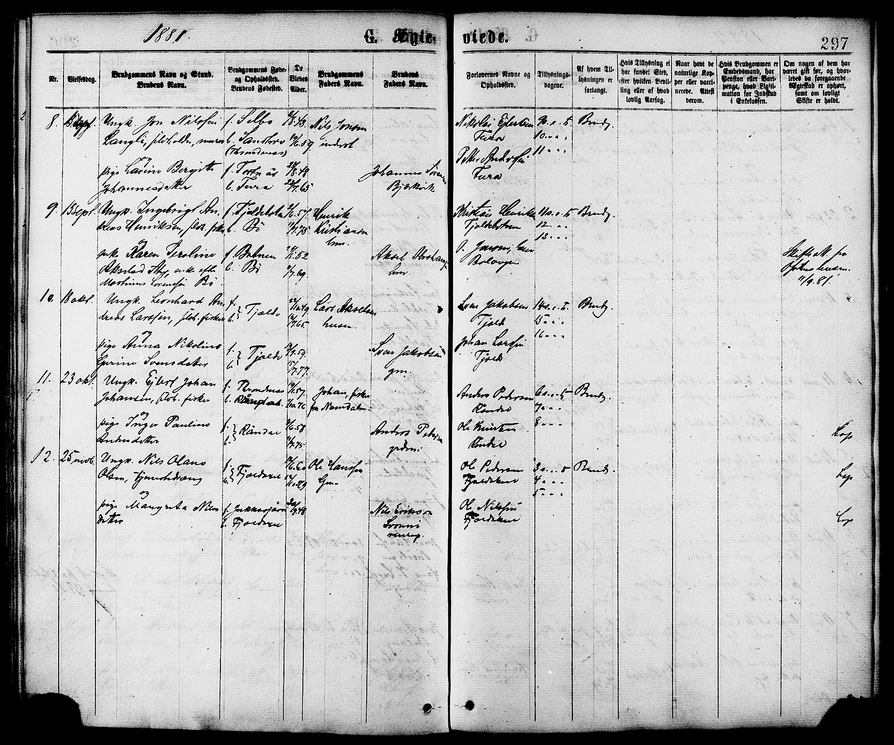 Ministerialprotokoller, klokkerbøker og fødselsregistre - Nordland, AV/SAT-A-1459/863/L0897: Parish register (official) no. 863A09, 1872-1886, p. 297