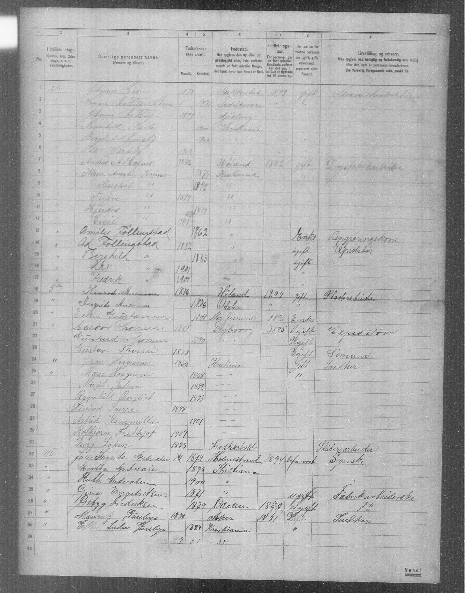 OBA, Municipal Census 1904 for Kristiania, 1904, p. 11523