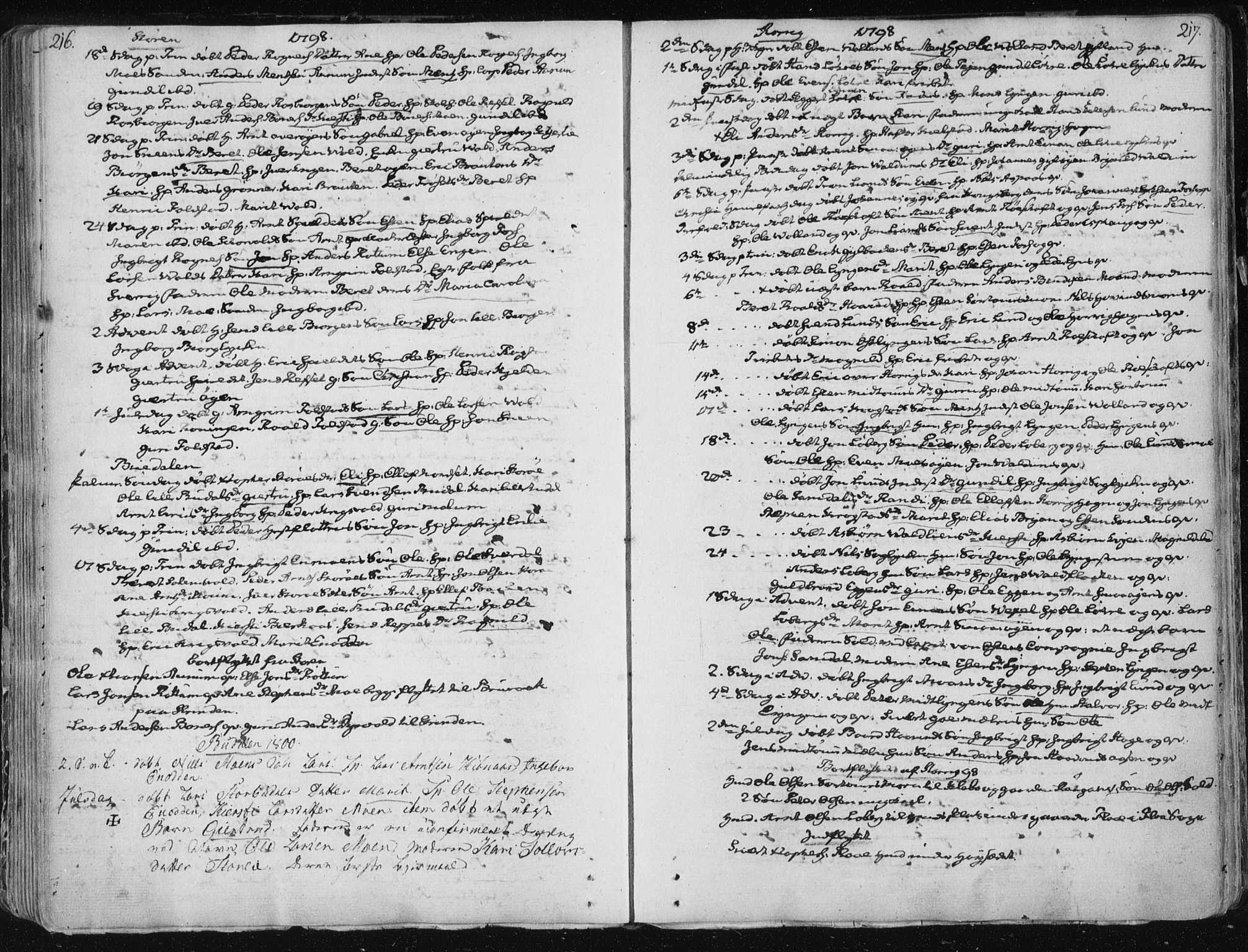 Ministerialprotokoller, klokkerbøker og fødselsregistre - Sør-Trøndelag, SAT/A-1456/687/L0992: Parish register (official) no. 687A03 /1, 1788-1815, p. 216-217