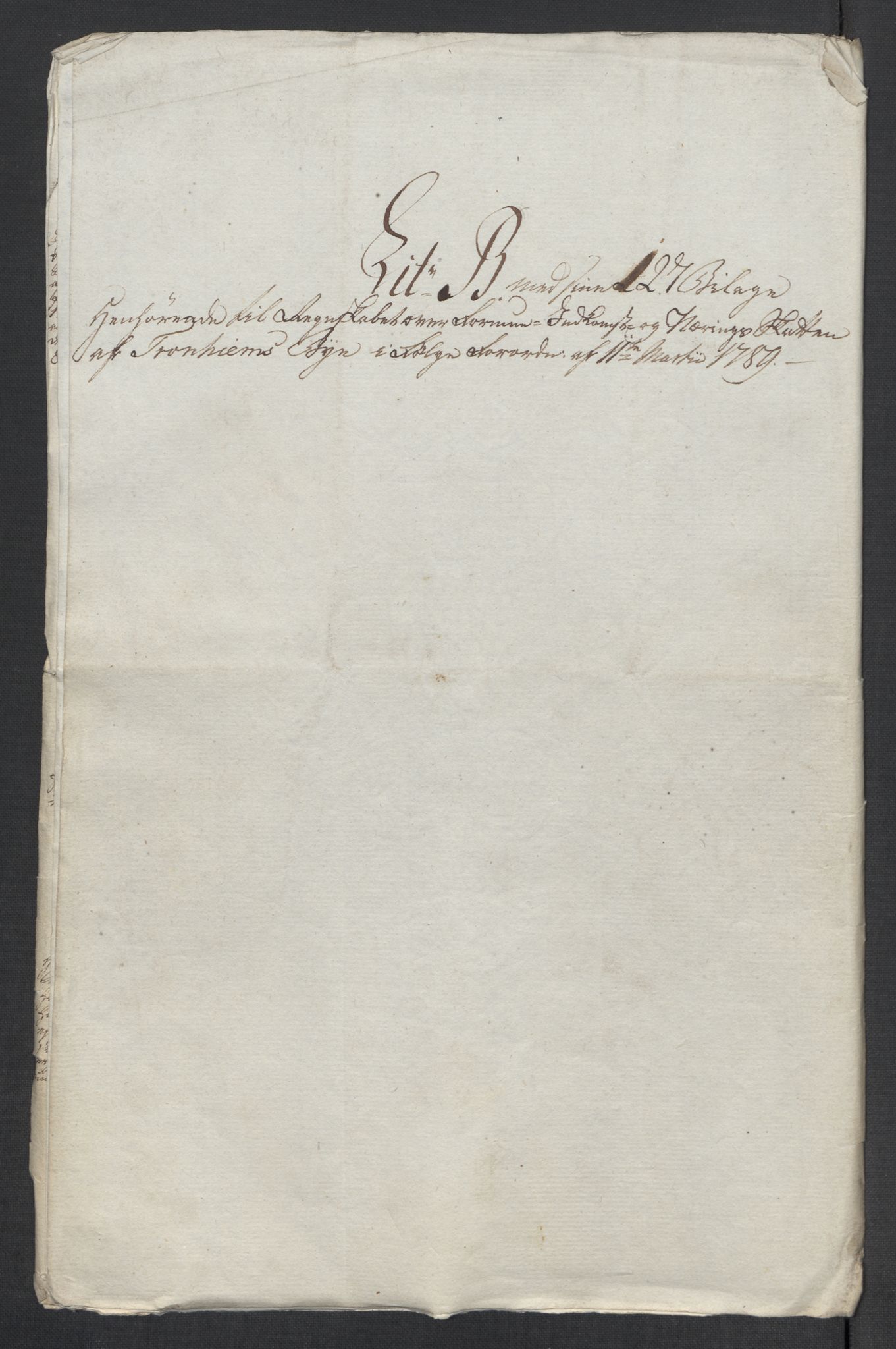 Rentekammeret inntil 1814, Reviderte regnskaper, Mindre regnskaper, AV/RA-EA-4068/Rf/Rfe/L0052:  Trondheim, 1789, p. 6