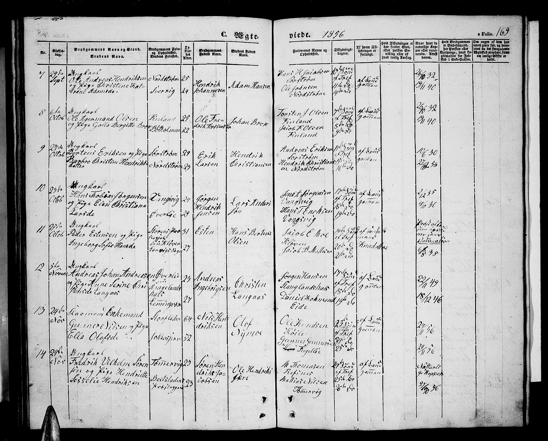 Tranøy sokneprestkontor, AV/SATØ-S-1313/I/Ia/Iab/L0002klokker: Parish register (copy) no. 2, 1847-1860, p. 169