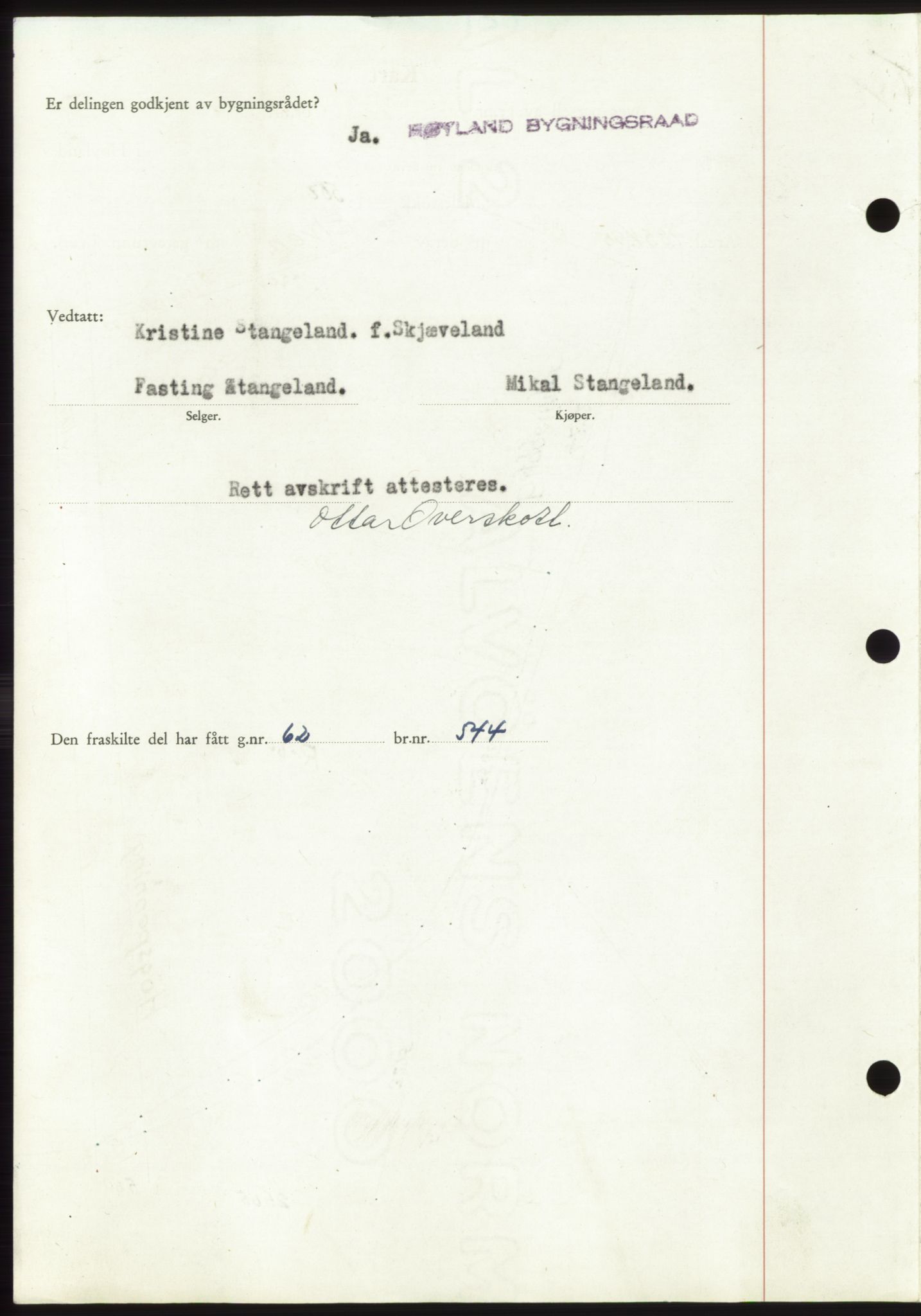 Jæren sorenskriveri, SAST/A-100310/03/G/Gba/L0090: Mortgage book, 1946-1946, Diary no: : 1950/1946