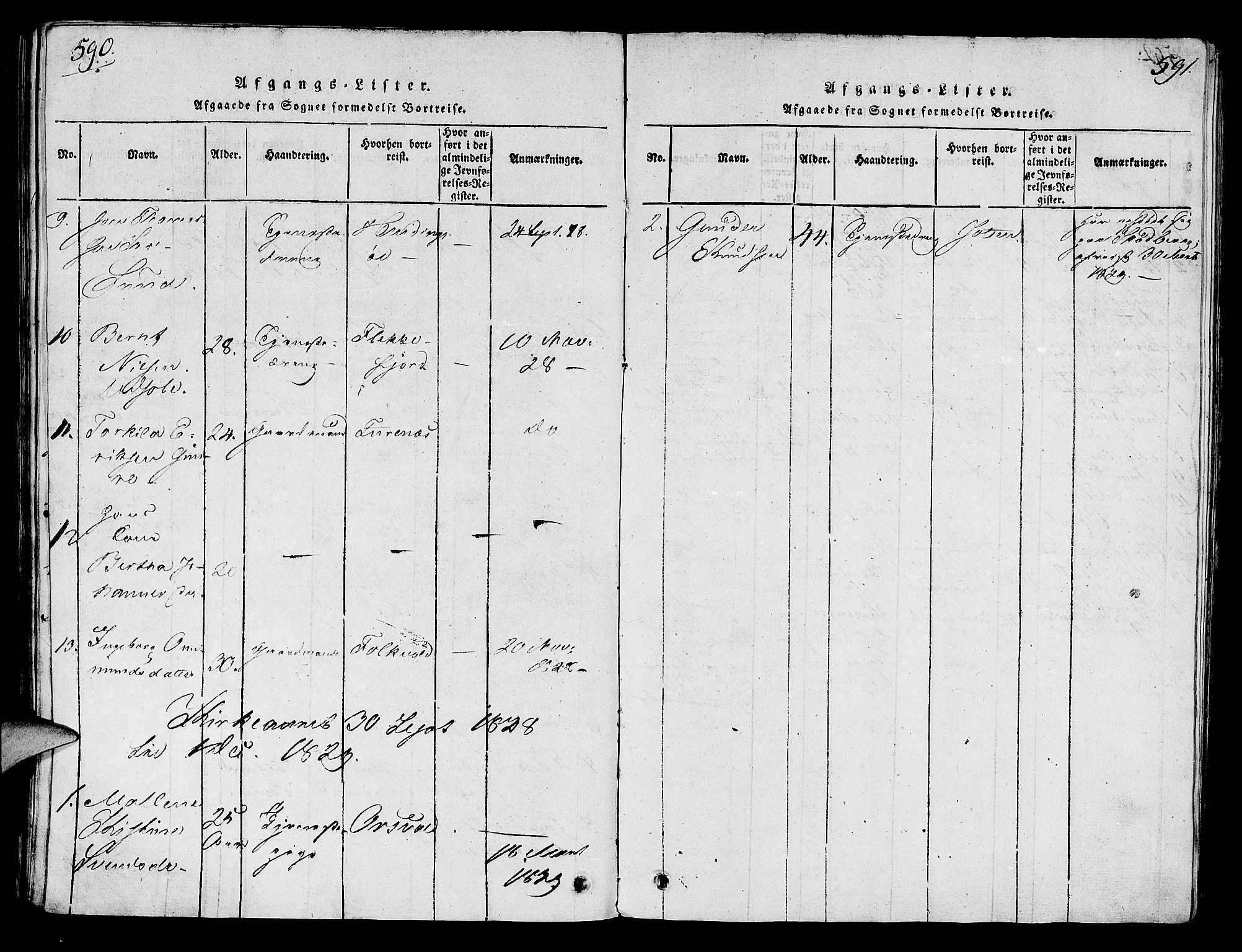 Håland sokneprestkontor, AV/SAST-A-101802/001/30BA/L0004: Parish register (official) no. A 4, 1815-1829, p. 590-591