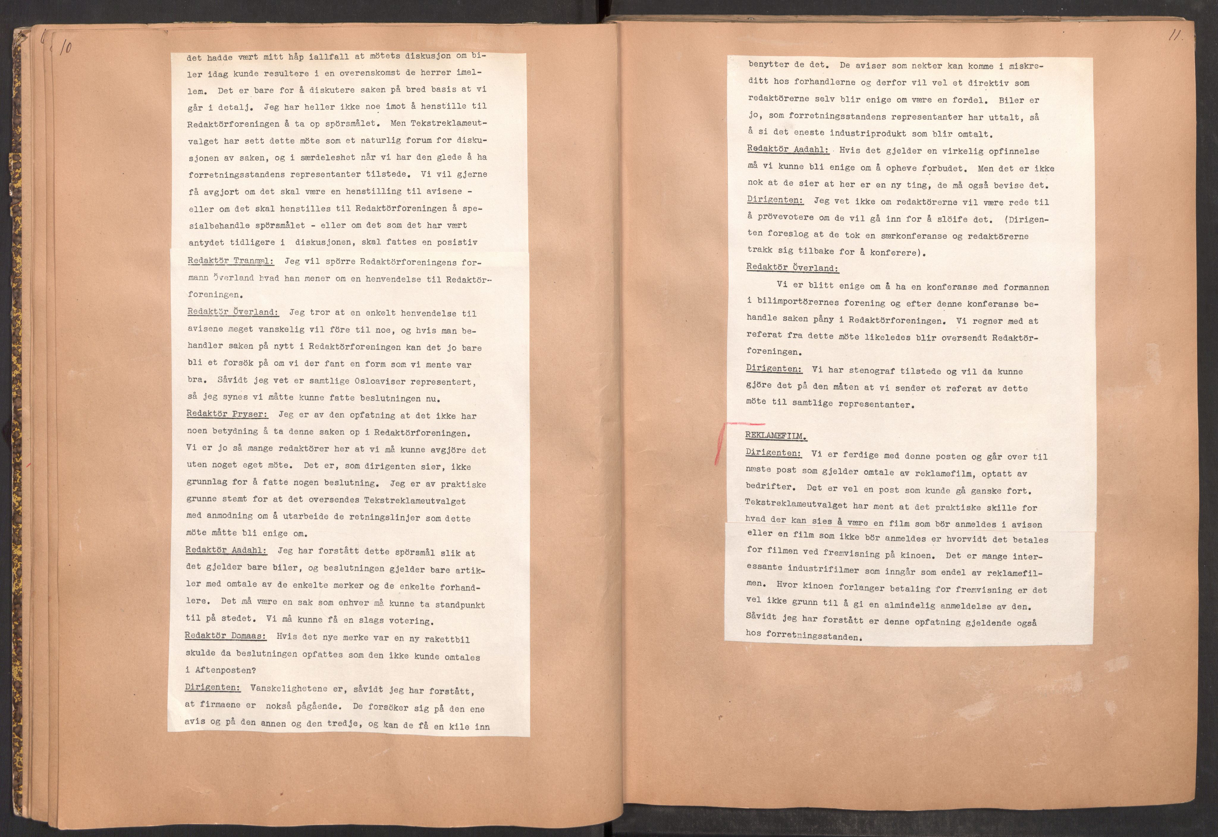 Tekstreklameutvalget, RA/PA-0854/A/Aa/L0003: Møtereferat, 1938-1955, p. 10-11