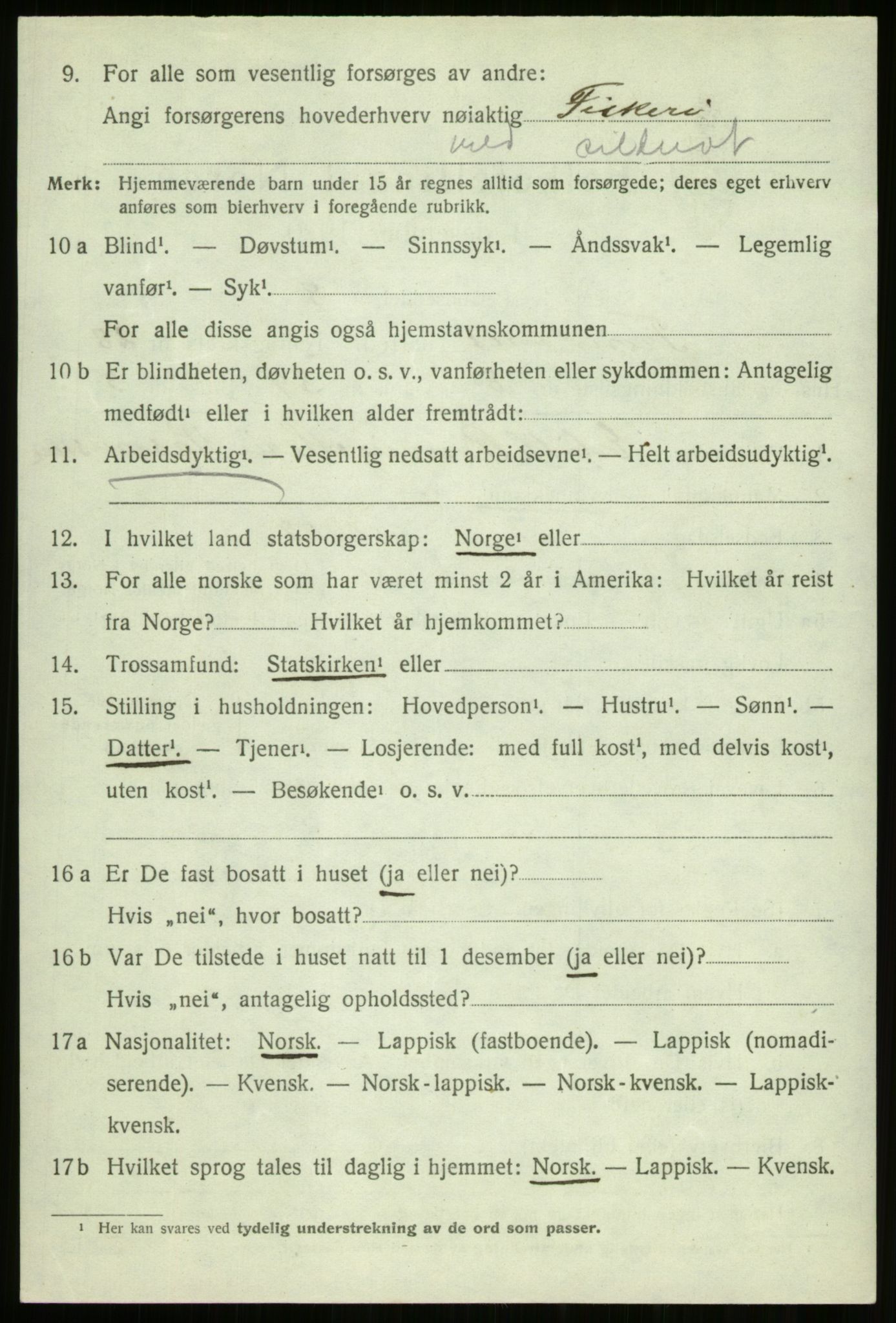 SATØ, 1920 census for Trondenes, 1920, p. 19927