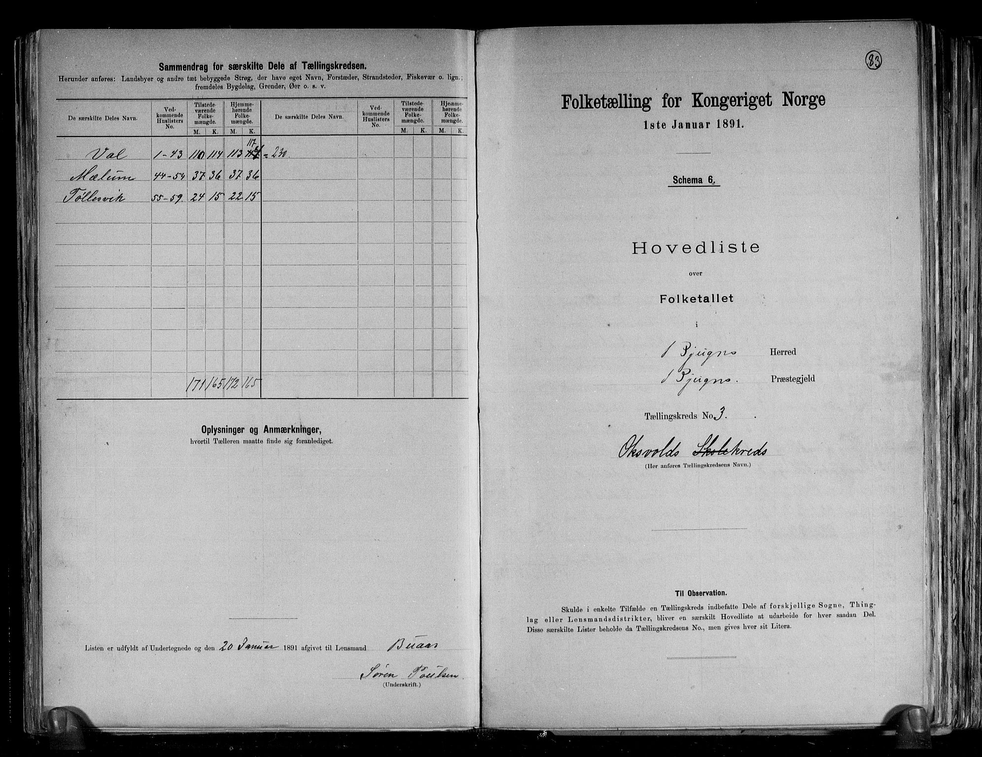 RA, 1891 census for 1627 Bjugn, 1891, p. 10