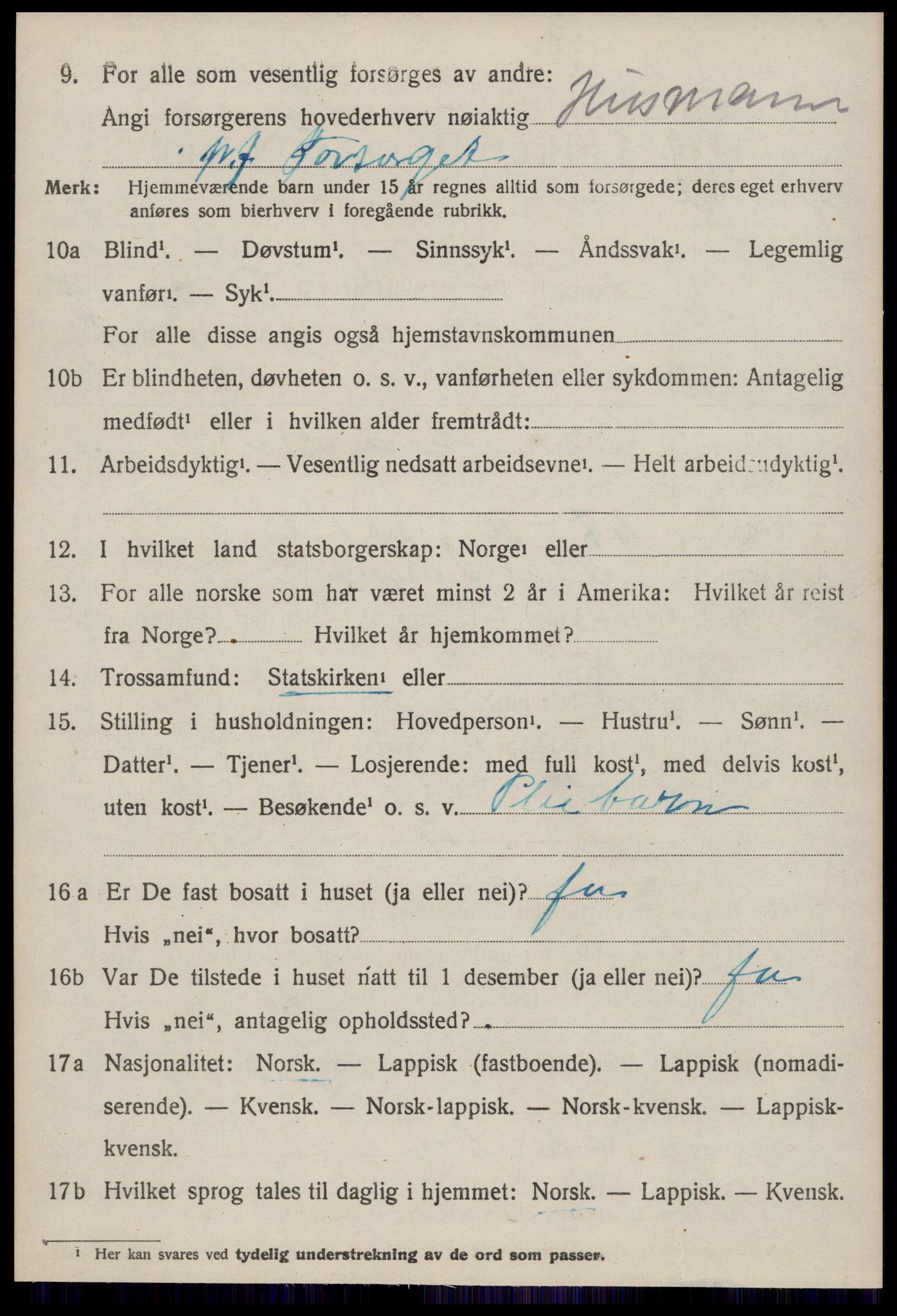 SAT, 1920 census for Å, 1920, p. 2213