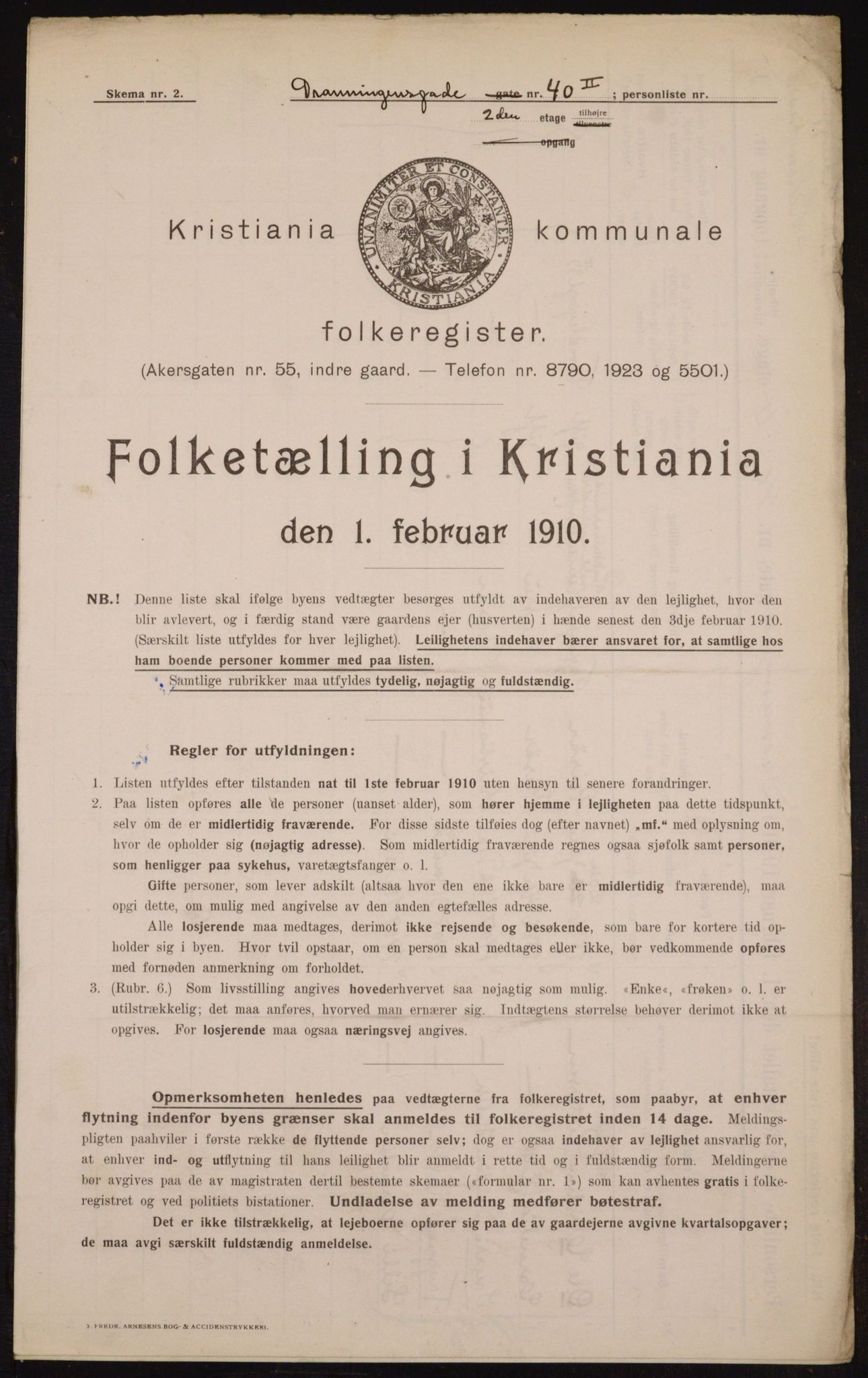 OBA, Municipal Census 1910 for Kristiania, 1910, p. 16515