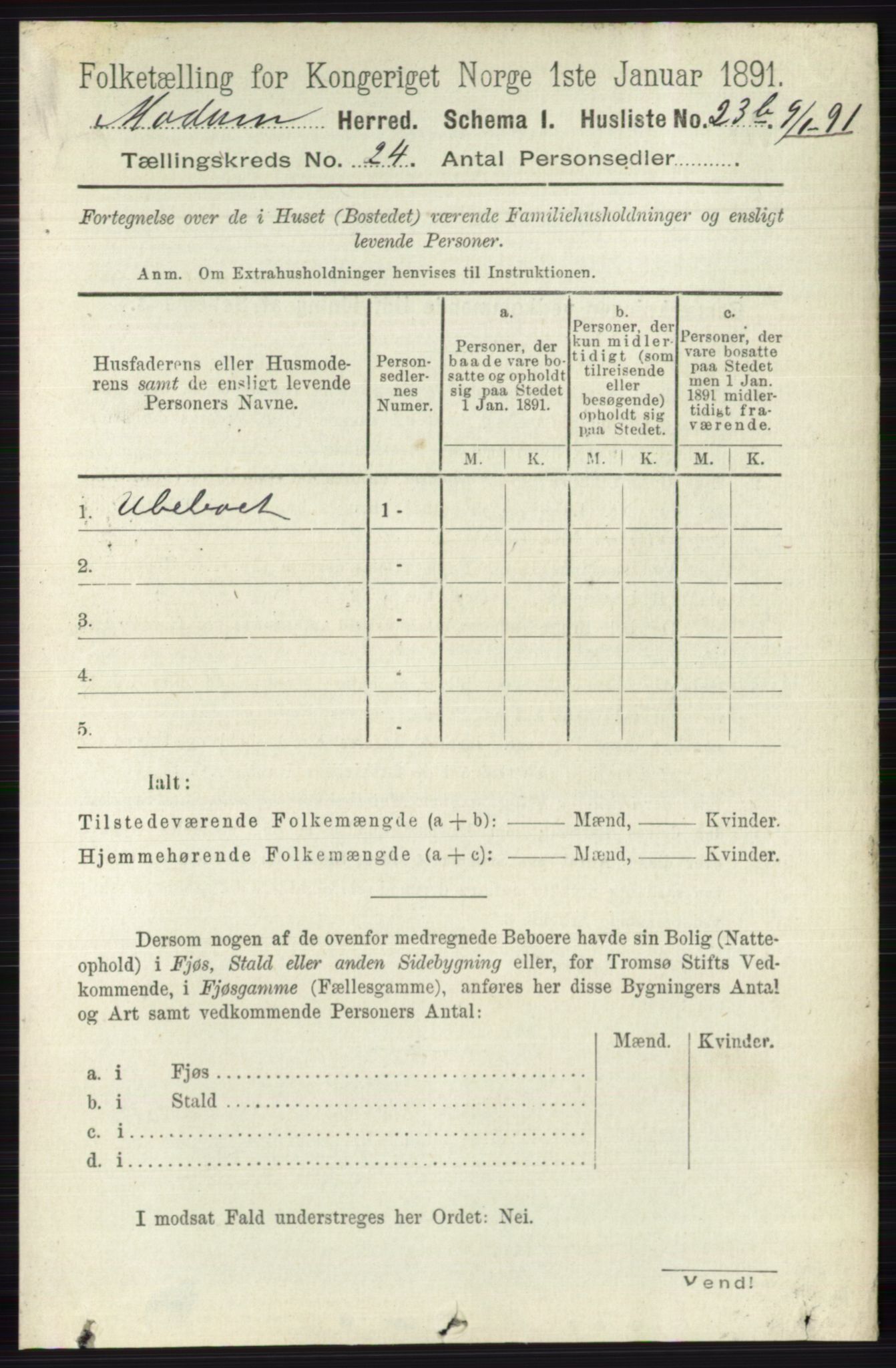 RA, 1891 census for 0623 Modum, 1891, p. 8840