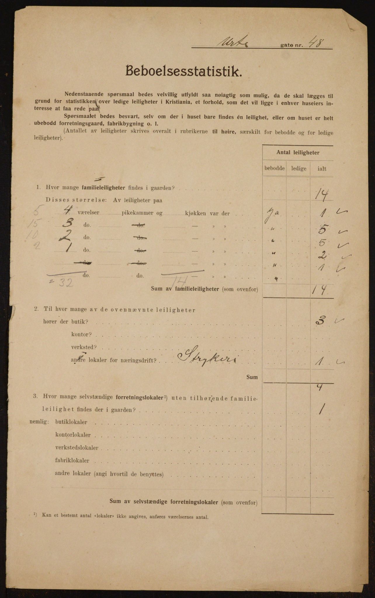 OBA, Municipal Census 1910 for Kristiania, 1910, p. 115003