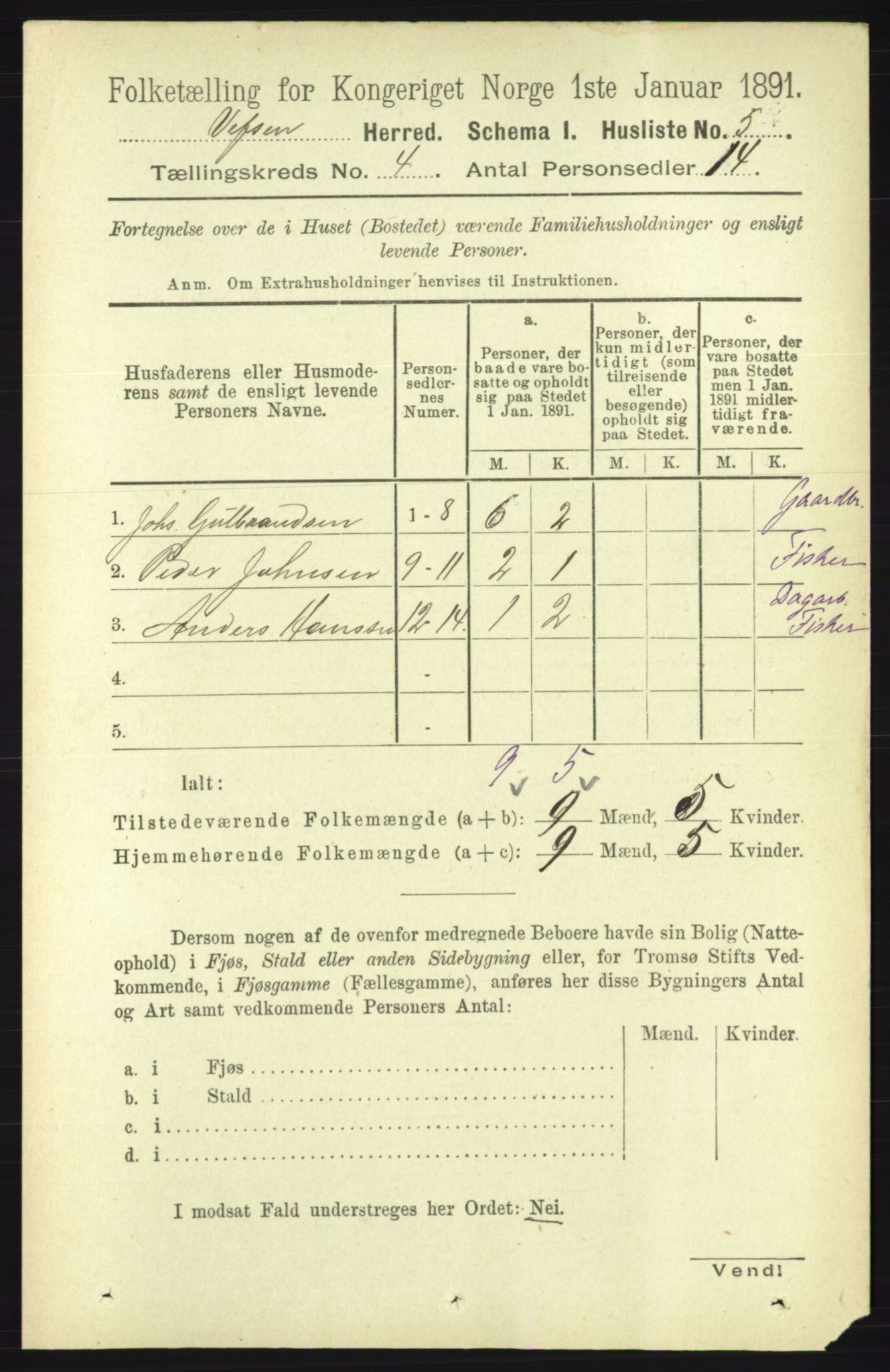 RA, 1891 census for 1824 Vefsn, 1891, p. 1567