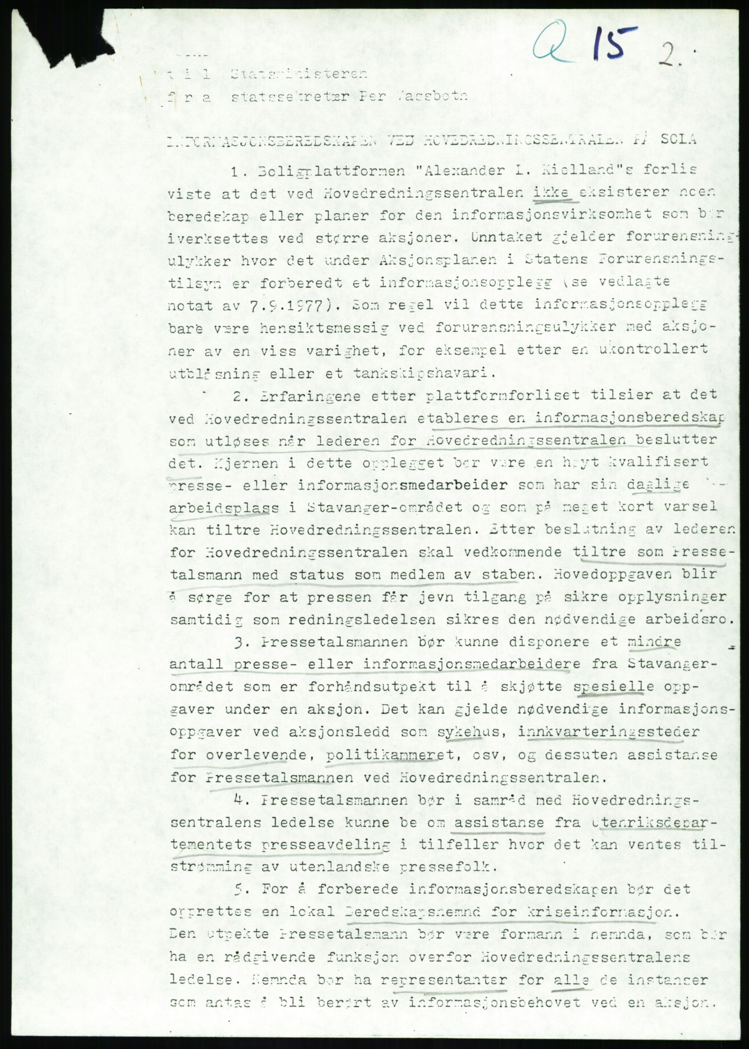 Justisdepartementet, Granskningskommisjonen ved Alexander Kielland-ulykken 27.3.1980, RA/S-1165/D/L0017: P Hjelpefartøy (Doku.liste + P1-P6 av 6)/Q Hovedredningssentralen (Q0-Q27 av 27), 1980-1981, p. 345