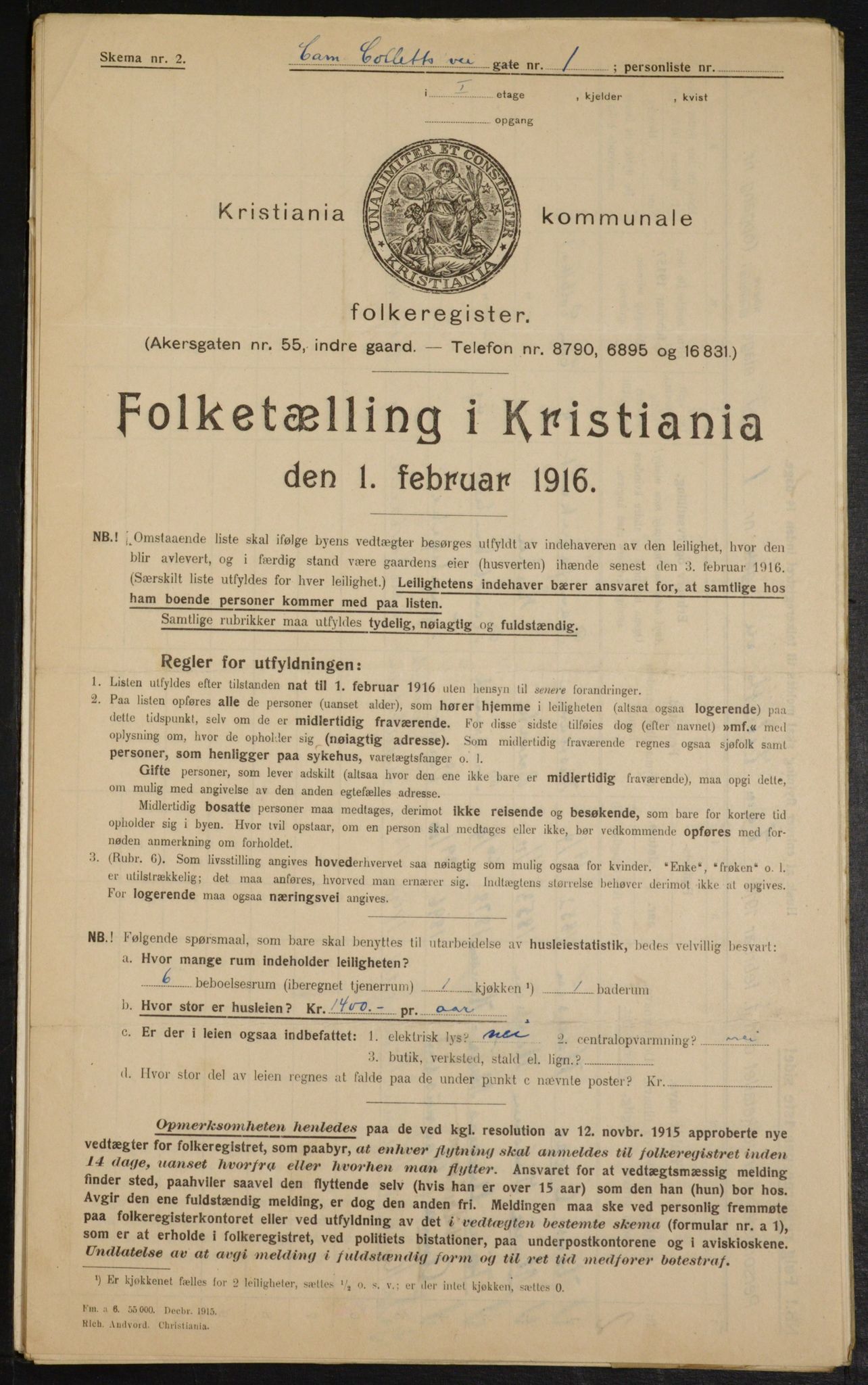 OBA, Municipal Census 1916 for Kristiania, 1916, p. 11619