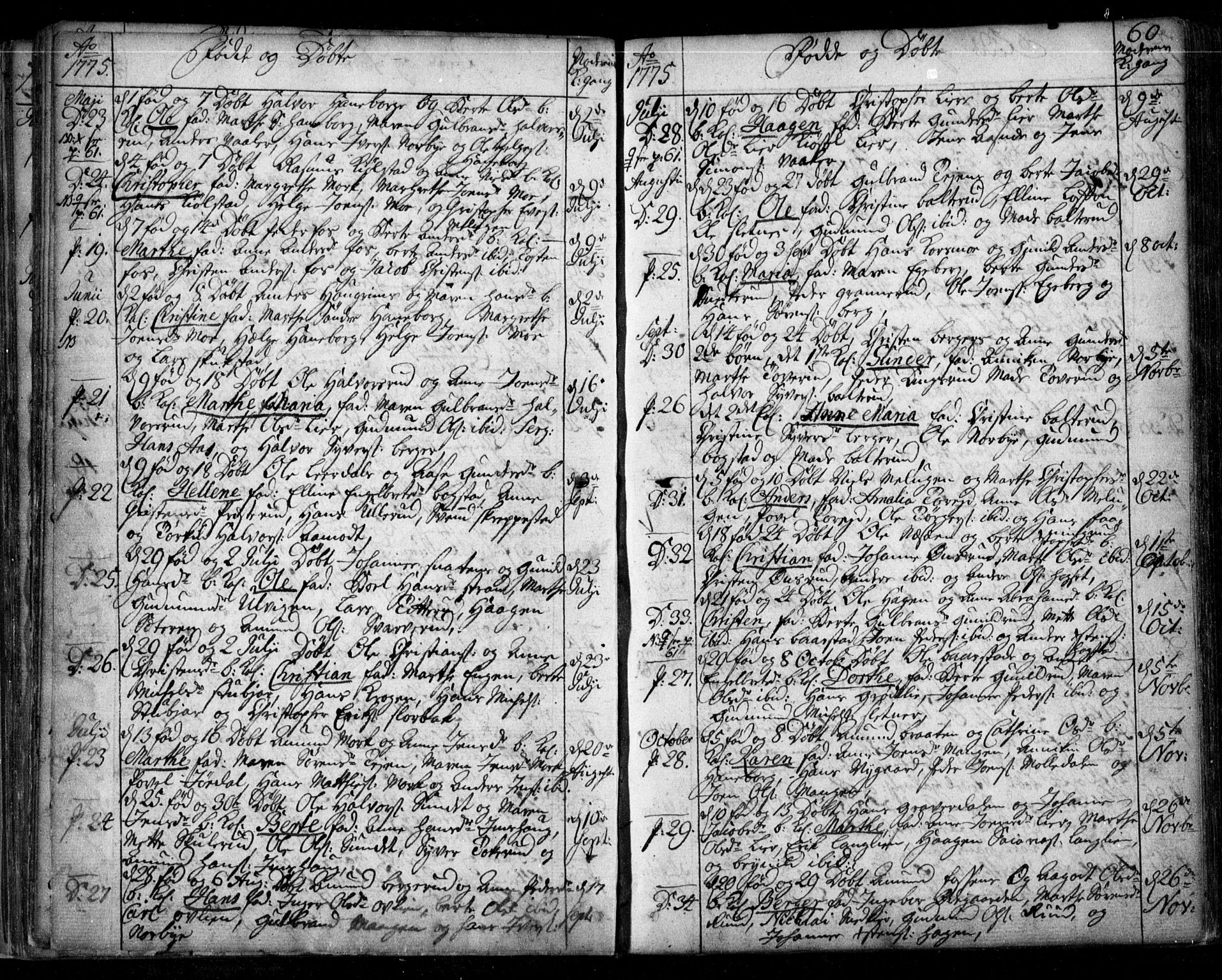 Aurskog prestekontor Kirkebøker, SAO/A-10304a/F/Fa/L0003: Parish register (official) no. I 3, 1767-1807, p. 60