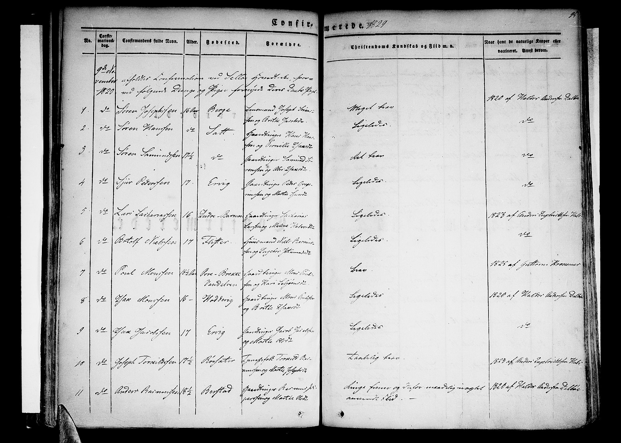 Selje sokneprestembete, SAB/A-99938/H/Ha/Haa/Haaa: Parish register (official) no. A 9, 1829-1844, p. 95