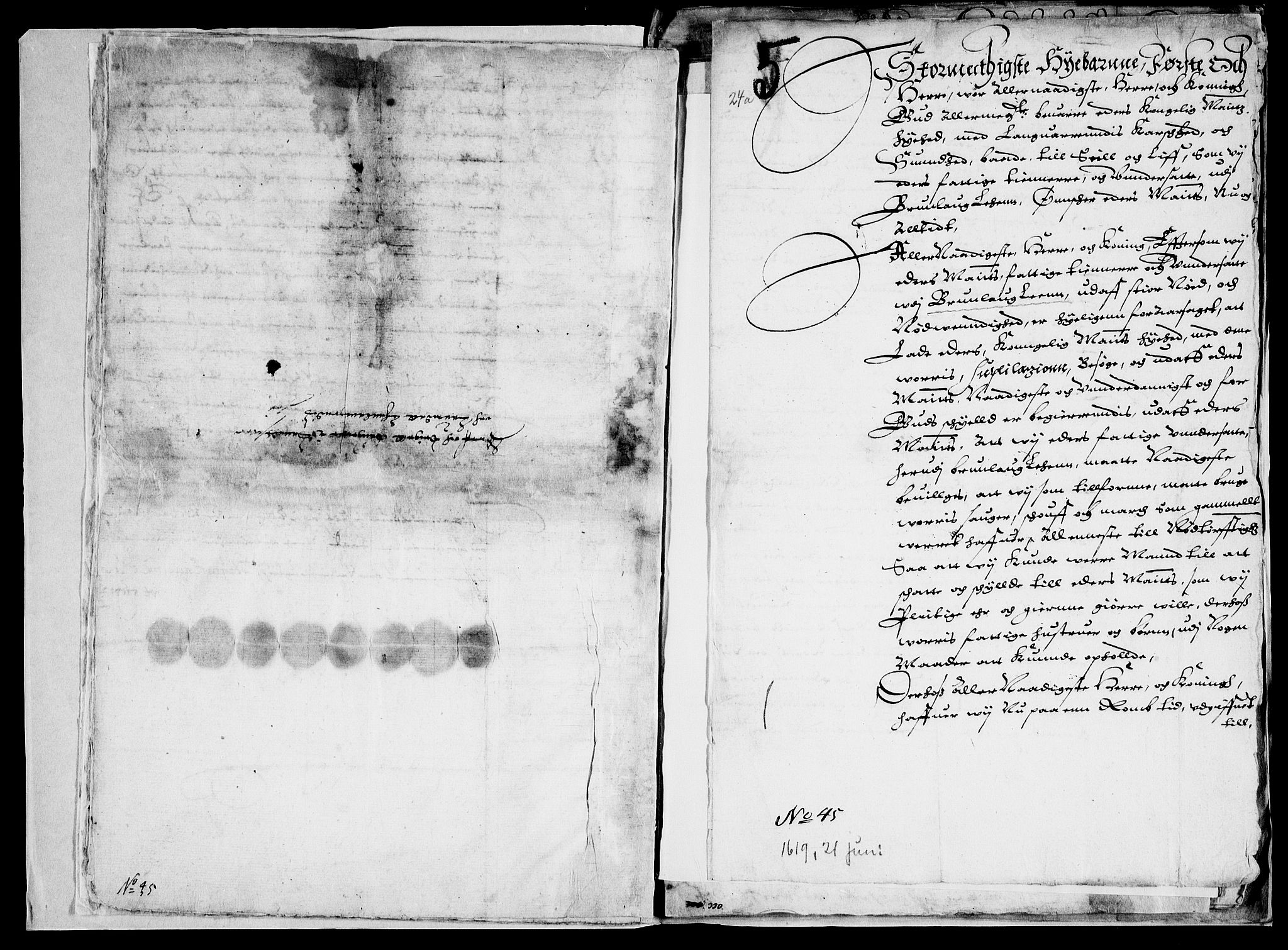 Danske Kanselli, Skapsaker, AV/RA-EA-4061/F/L0072: Skap 15, pakke 31 Ib-II, 1618-1694, p. 112