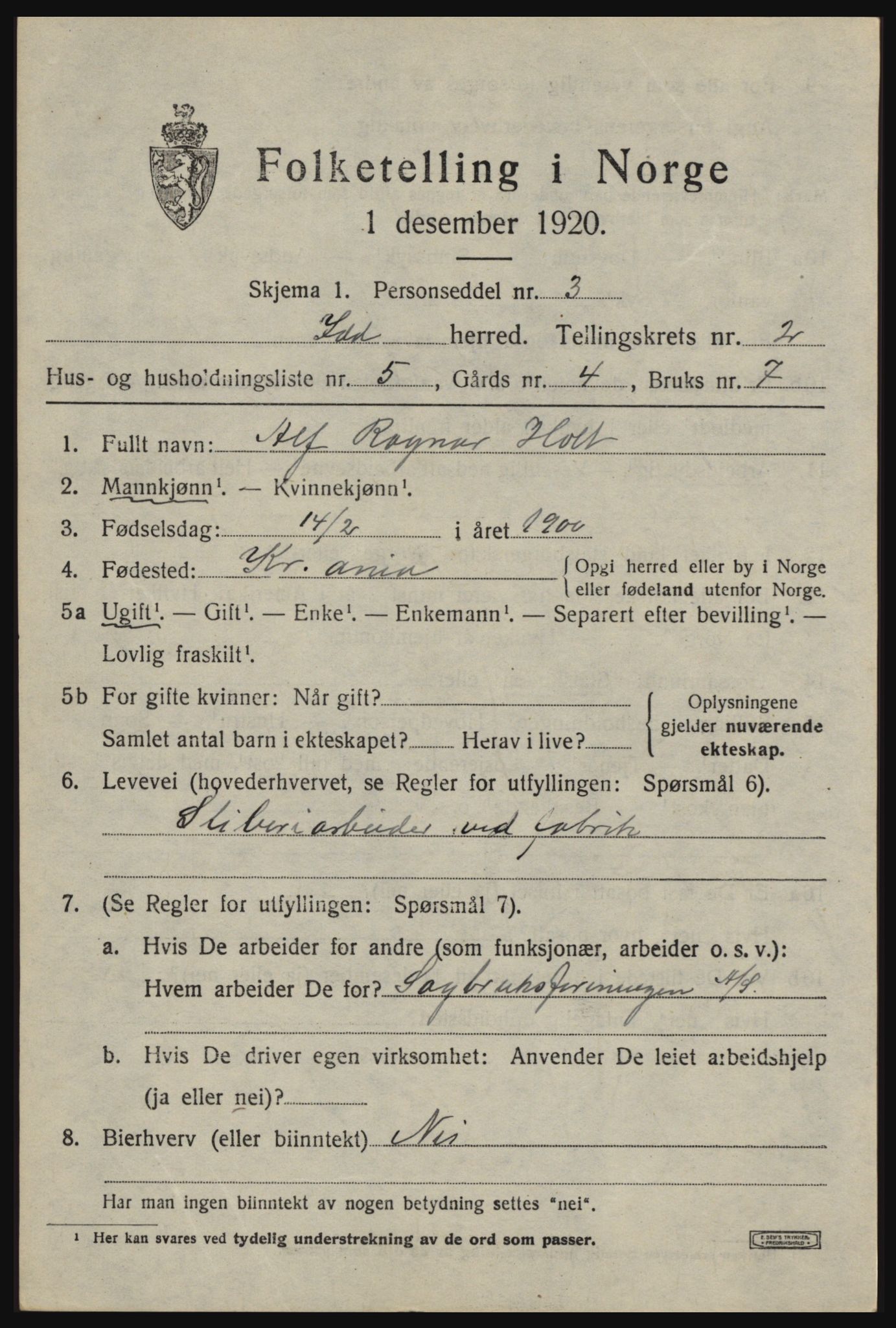 SAO, 1920 census for Idd, 1920, p. 2346