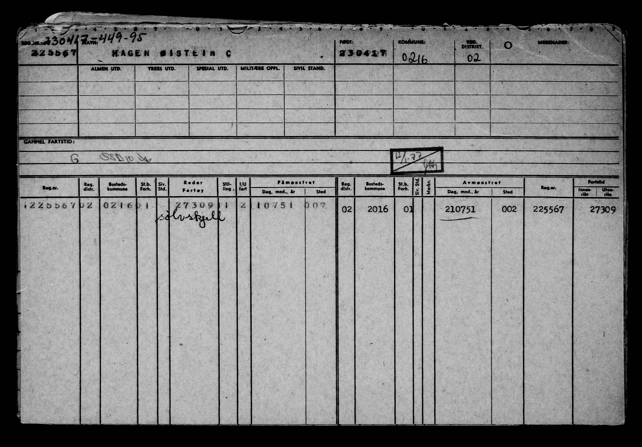 Direktoratet for sjømenn, AV/RA-S-3545/G/Gb/L0148: Hovedkort, 1917, p. 78