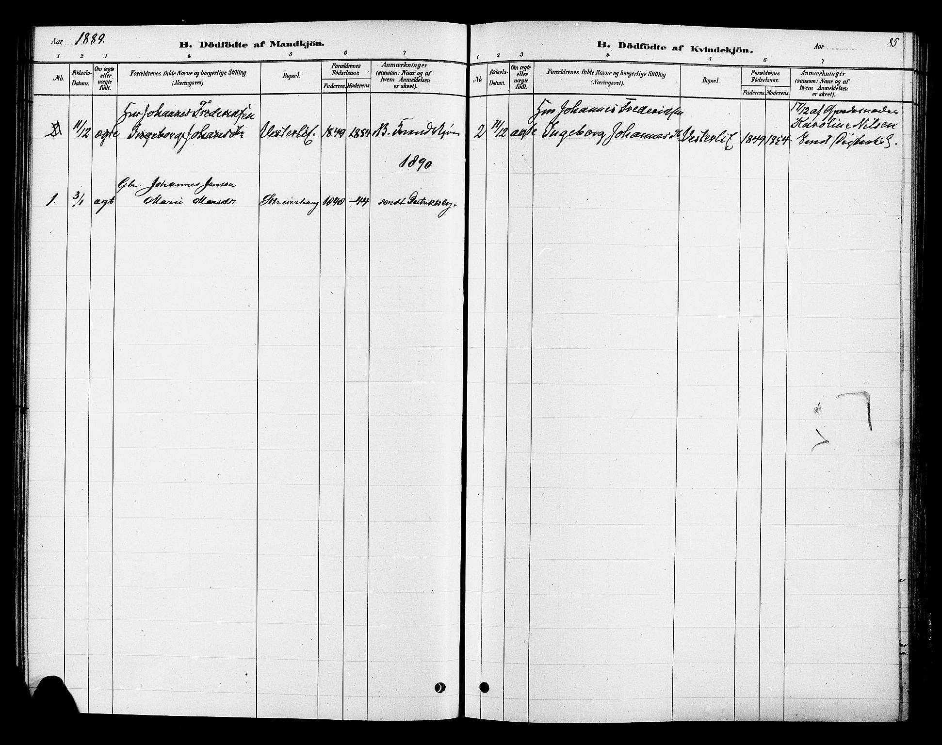 Ringsaker prestekontor, SAH/PREST-014/K/Ka/L0013: Parish register (official) no. 13, 1879-1890, p. 85