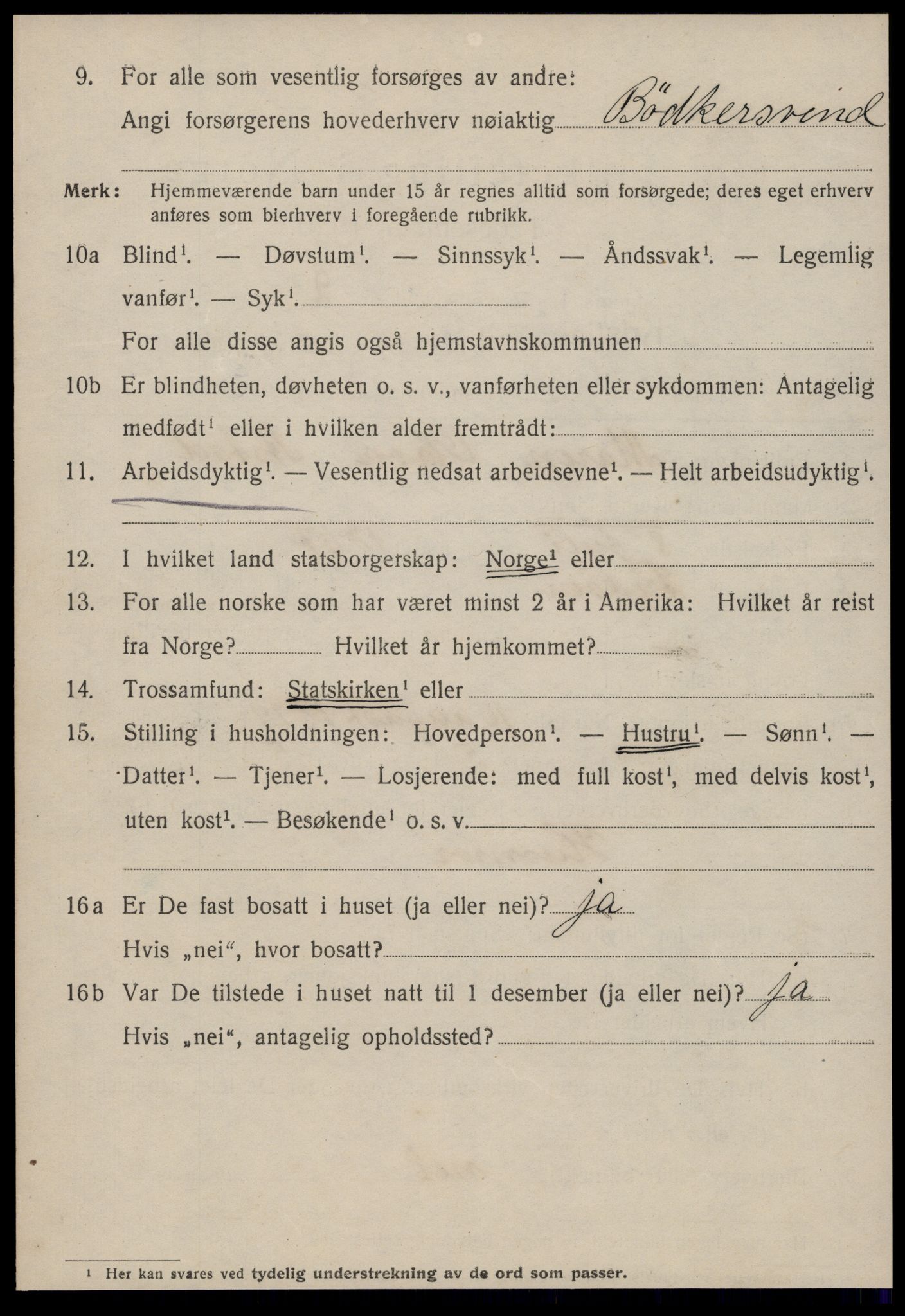 SAT, 1920 census for Kristiansund, 1920, p. 32718