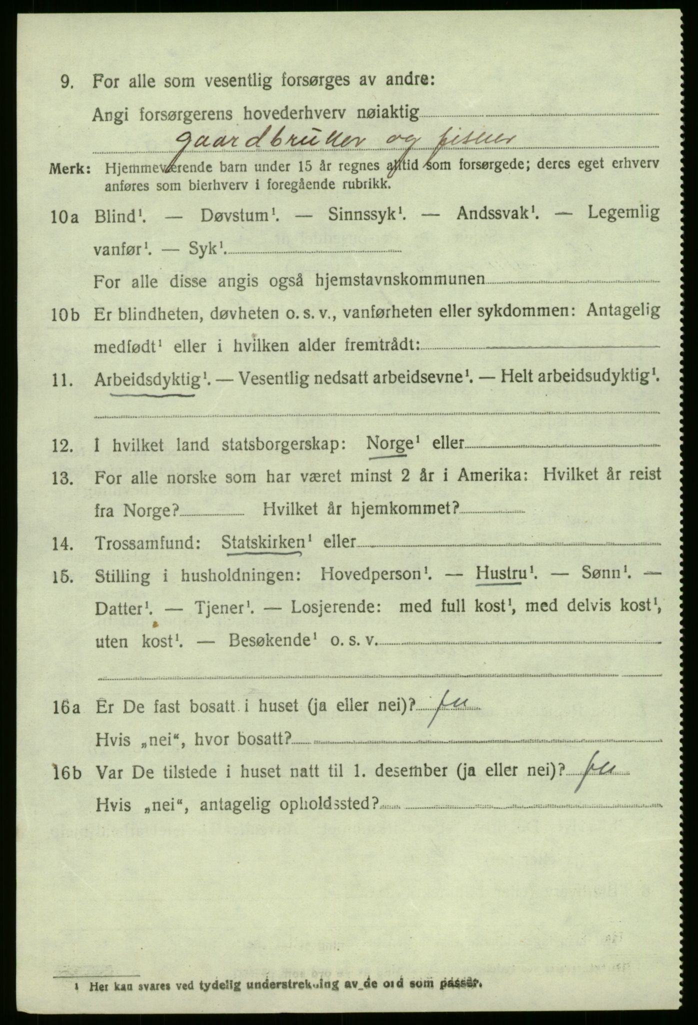 SAB, 1920 census for Sør-Vågsøy, 1920, p. 1047