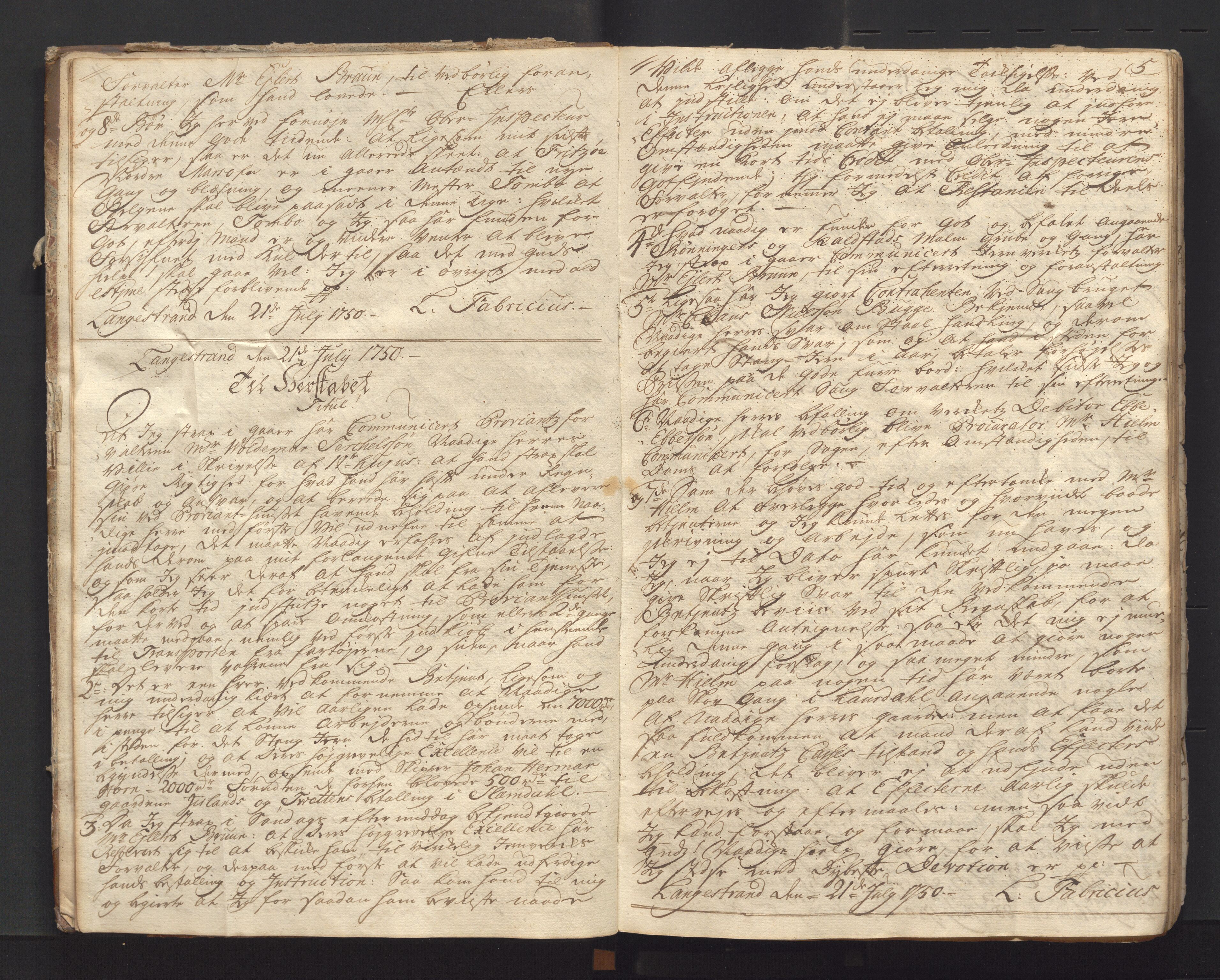 Larvik grevskap, AV/SAKO-A-1056/B/Ba/Baa/L0035: Kopibok, 1750-1751