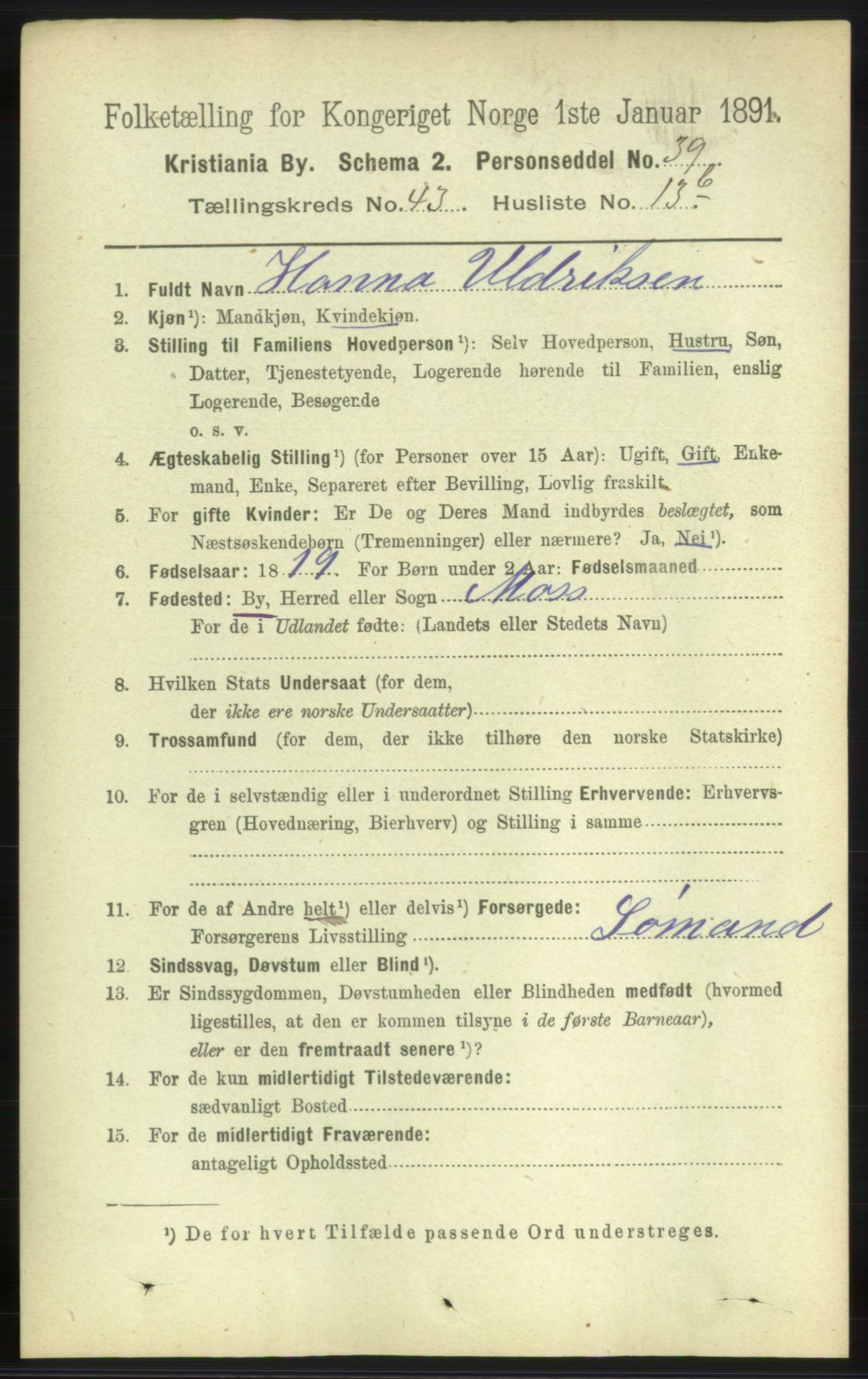 RA, 1891 census for 0301 Kristiania, 1891, p. 26132