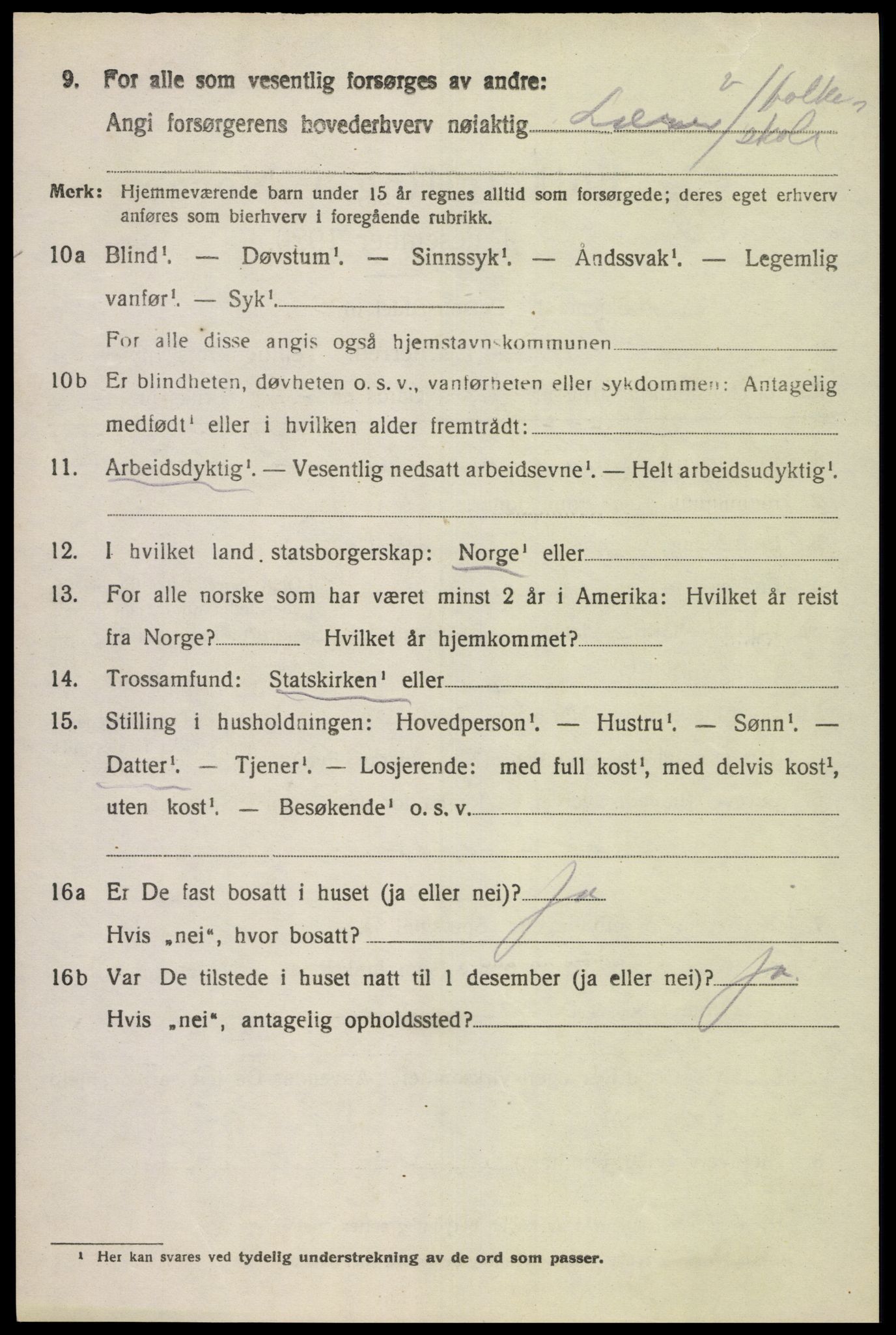 SAK, 1920 census for Herad, 1920, p. 1685
