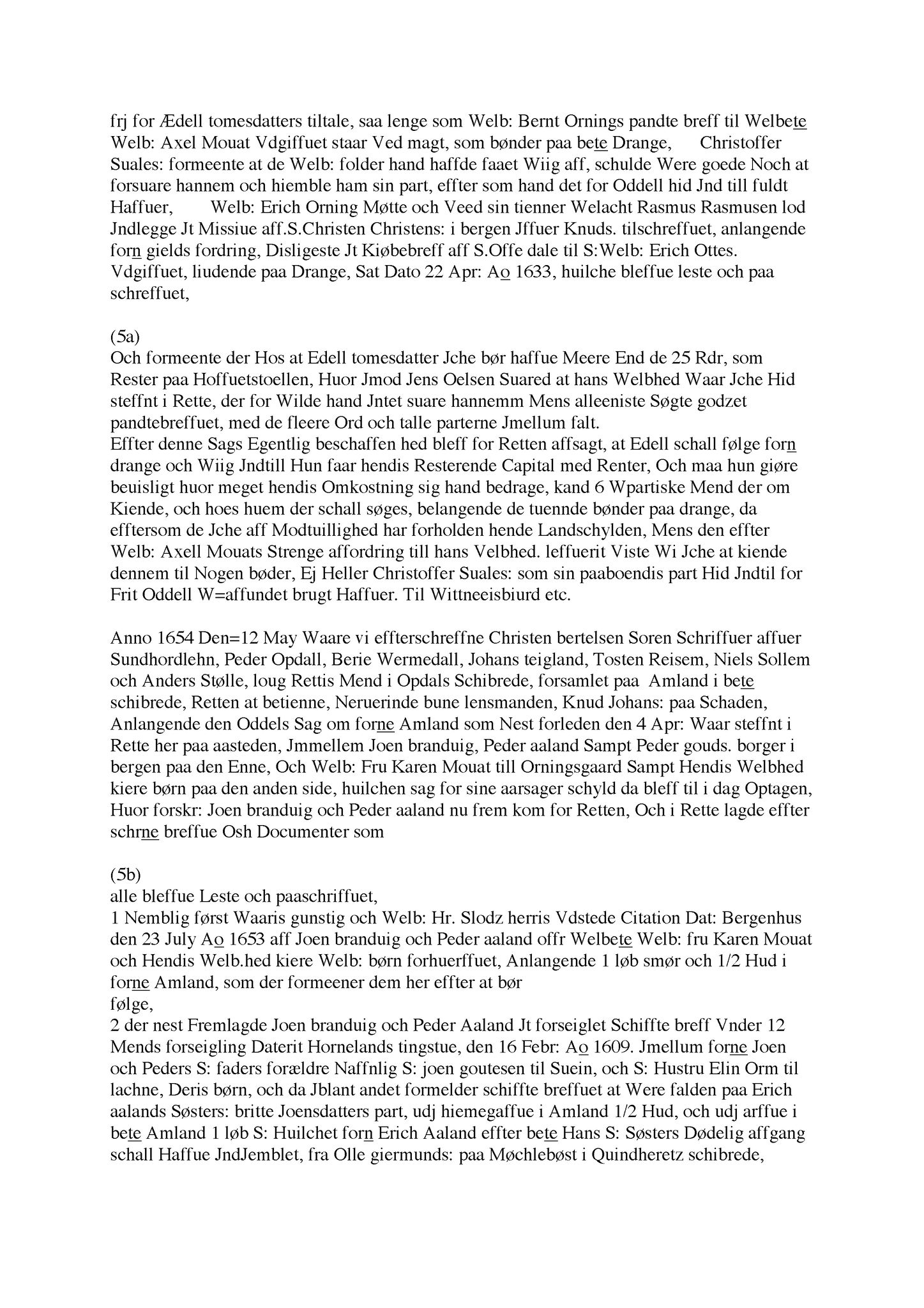 Samling av fulltekstavskrifter, SAB/FULLTEKST/A/12/0004: Sunnhordland sorenskriveri, tingbok nr. A 4, 1654-1655