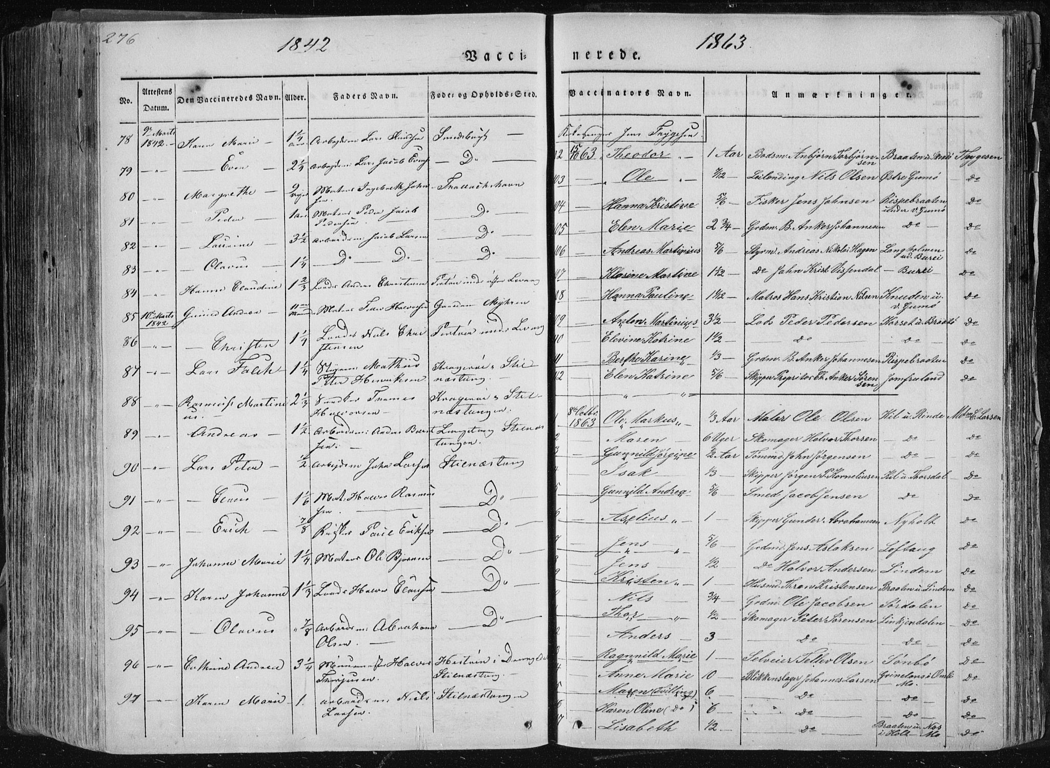 Sannidal kirkebøker, SAKO/A-296/F/Fa/L0007: Parish register (official) no. 7, 1831-1854, p. 276