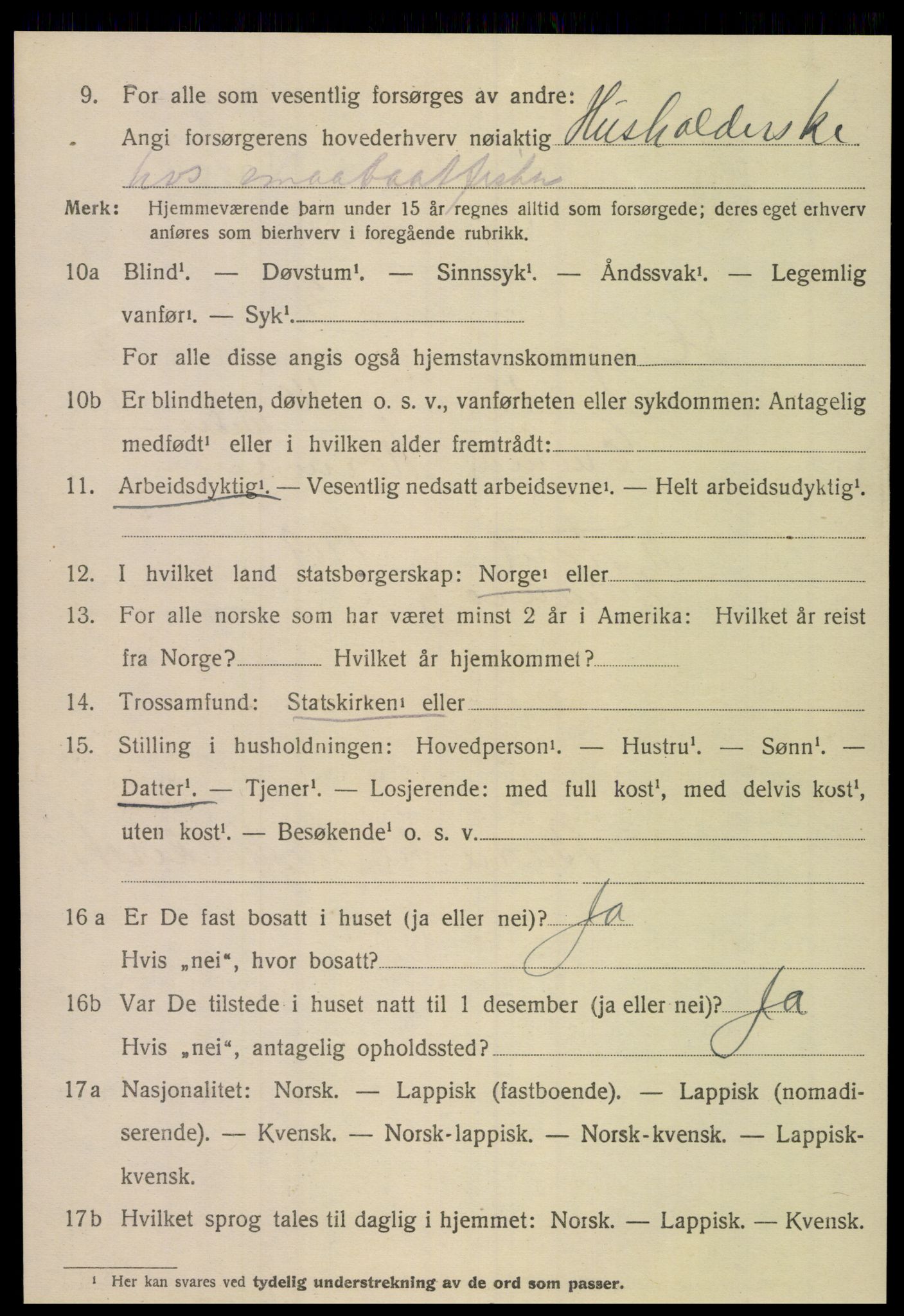 SAT, 1920 census for Steigen, 1920, p. 1363