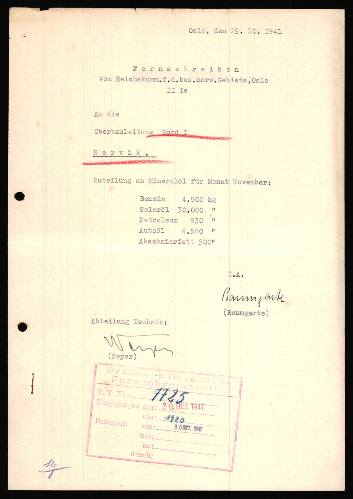 Tyske arkiver, Organisation Todt (OT), Einsatzgruppe Wiking, AV/RA-RAFA-2188/2/B/Bb/L0006: Korrespondanse med Kriegsmarine, 1940-1941, p. 6