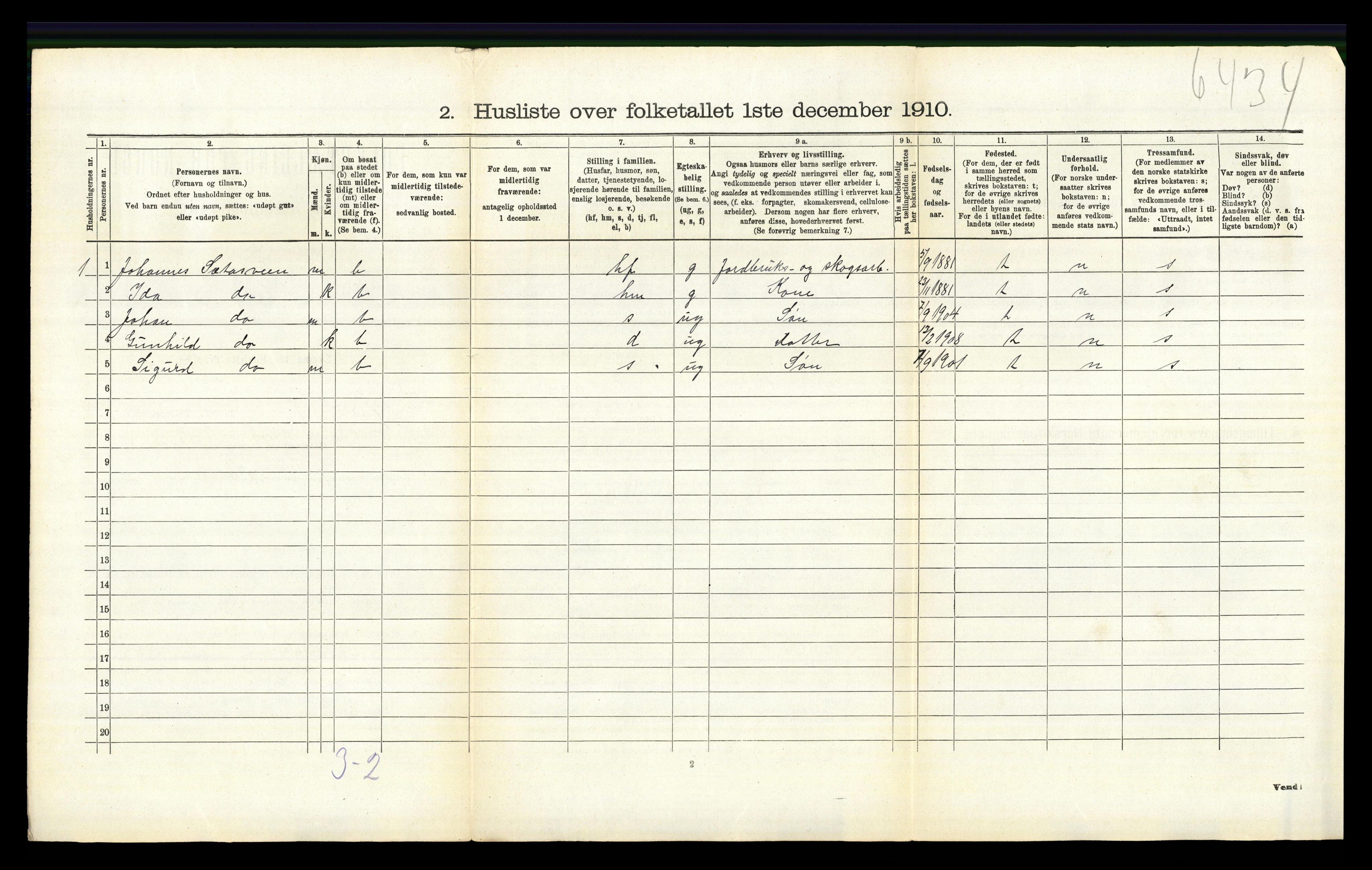 RA, 1910 census for Øyer, 1910, p. 956